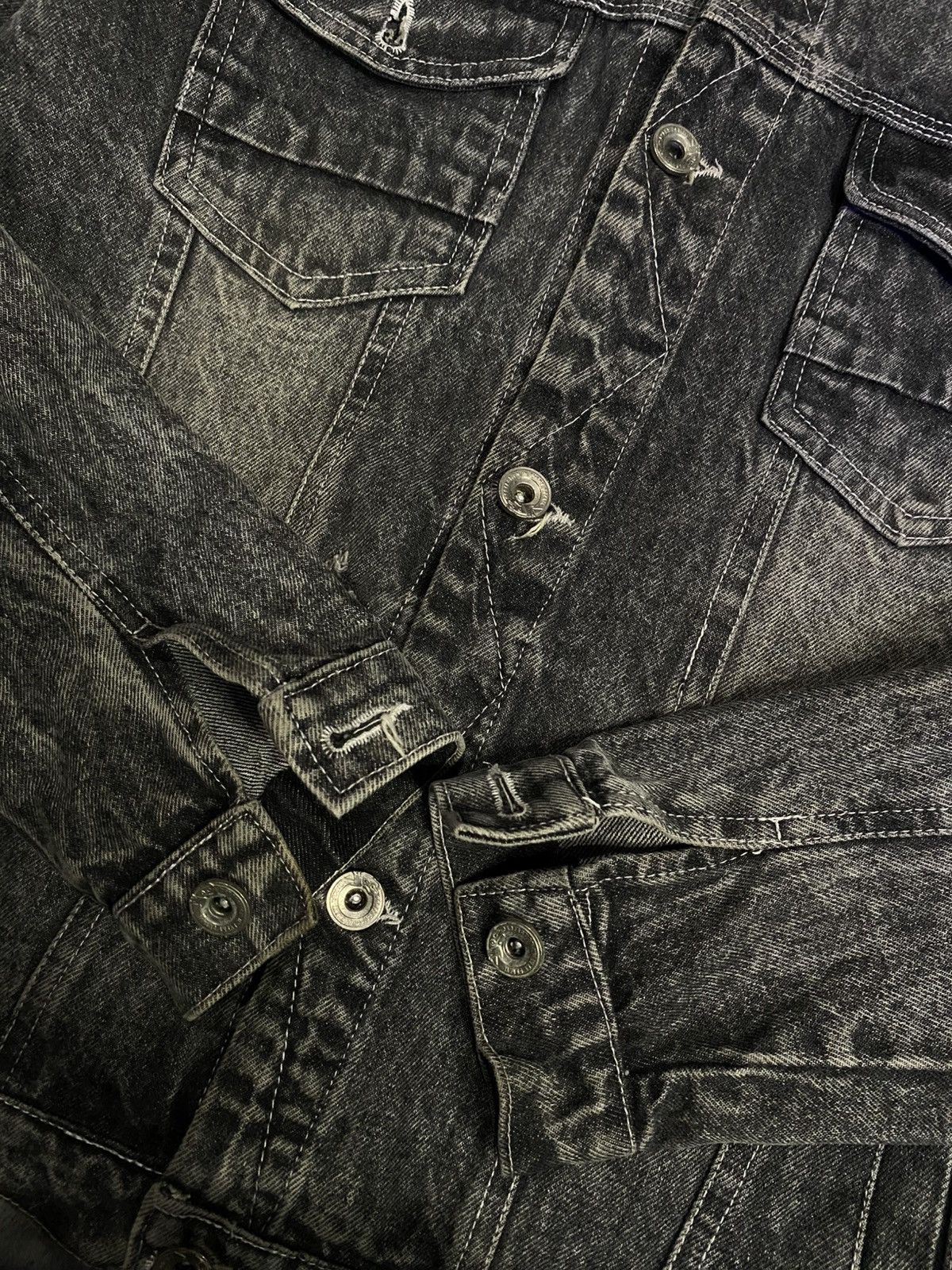 If Six Was Nine Washed Distressed Black Vintage Style Button Up Long Sleeve Size US M / EU 48-50 / 2 - 9 Thumbnail