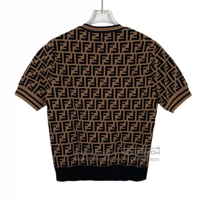 Fendi Fendi Brown Logo Letter Full Print Crewneck Short Sleeve K Size XXS / US 00 / IT 34 - 2 Thumbnail