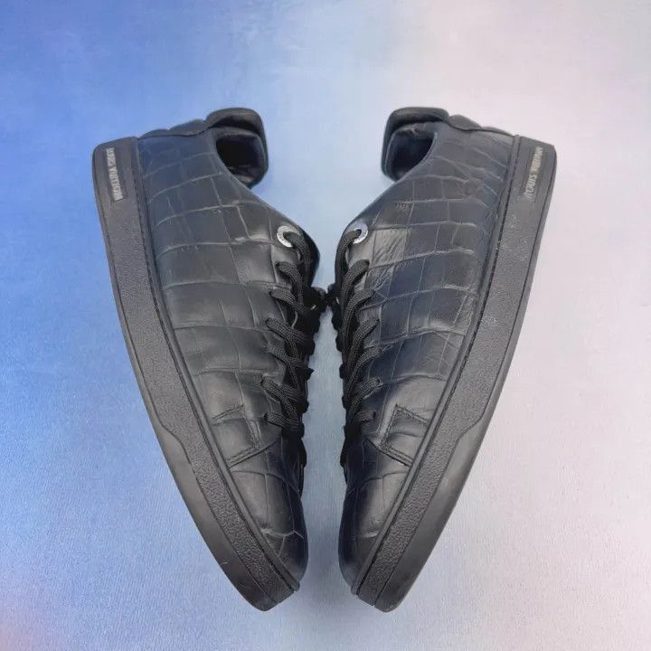 Louis Vuitton Louis Vuitton Black Leather Low-Top Sneakers -2508 Size US 9 / EU 42 - 5 Thumbnail