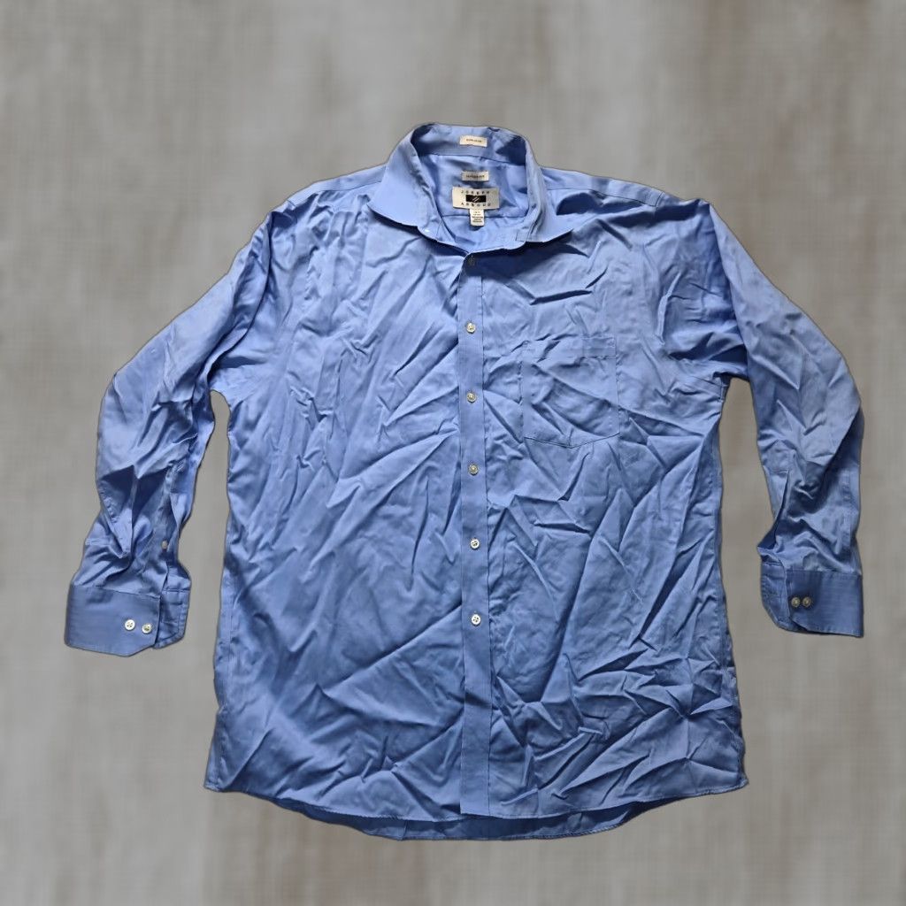 Joseph Abboud Joseph Abboud Shirt Solid Blue Long Sleeve Button Up Adult Men's 16.5 32/33 Vintage No 100% Cotton Classic Pockets Button-Down Collar Mens Size US XL / EU 56 / 4 - 1 Thumbnail