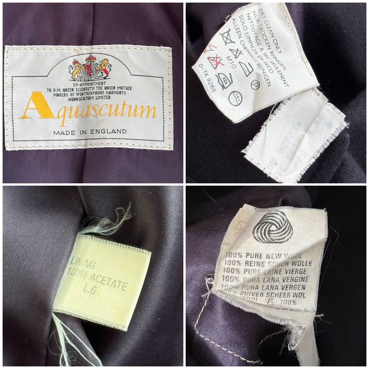 Aquascutum × Vintage 80s Aquascutum Limited Vintage Navy Wool Trench Coat Size L / US 10 / IT 46 - 18 Thumbnail