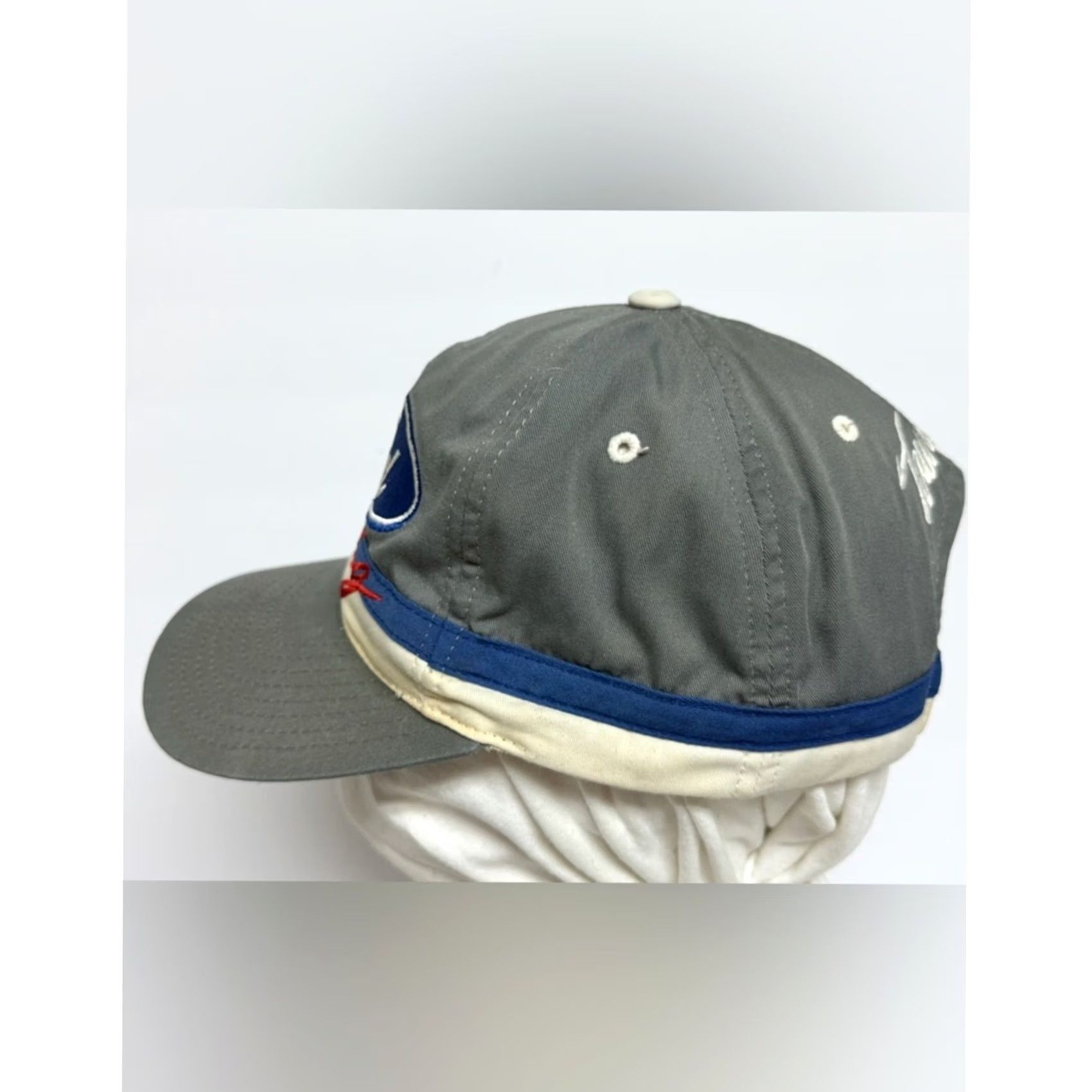 Ford VINTAGE Ford Racing Snapback Hat Taurus Nascar Checkered Flag Hat Mens One Size Silver Baseball Cap Hat Size ONE SIZE - 4 Thumbnail