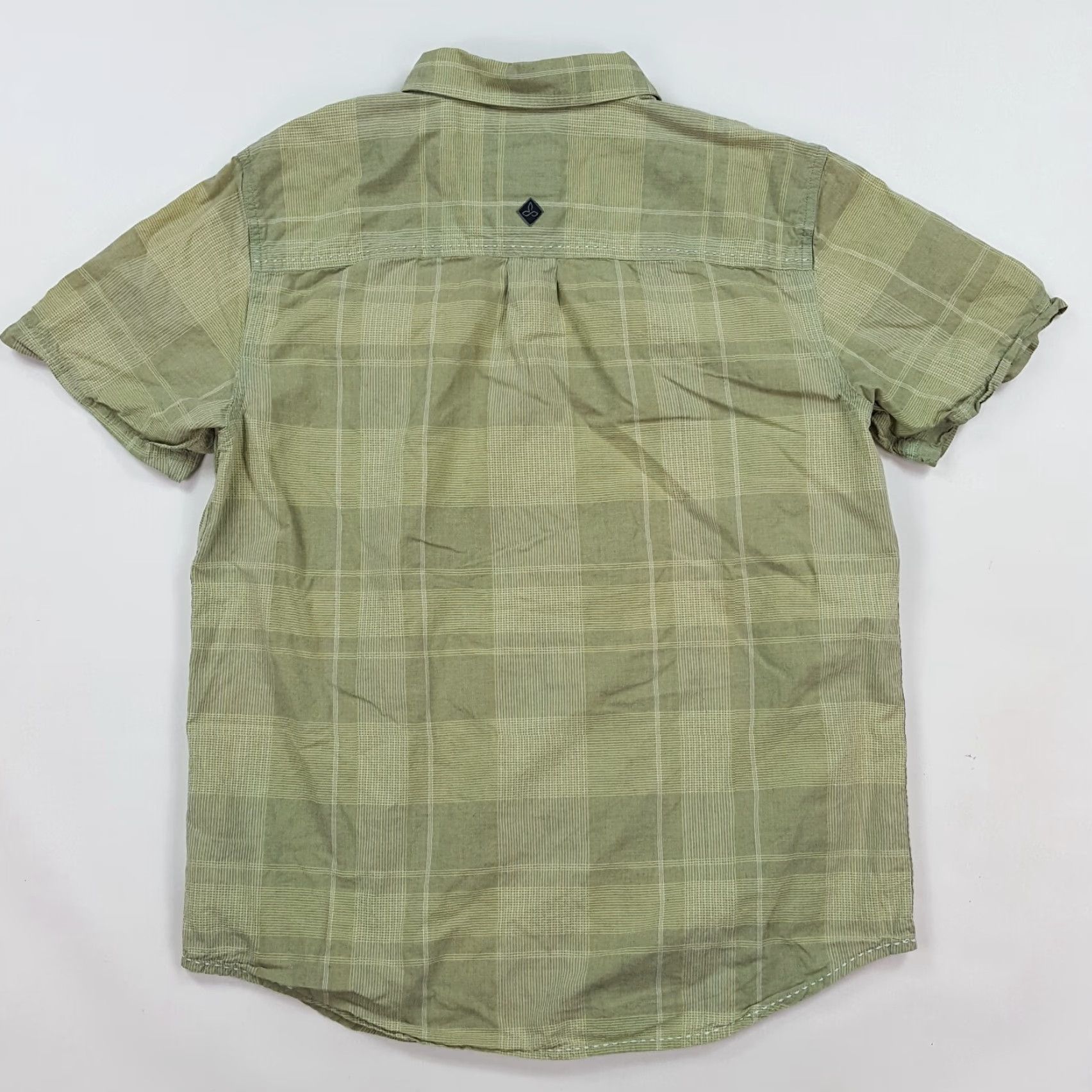 Prana VINTAGE prAna Plaid Cotton Men's Large Green Short Sleeve Button-Up Collar Shirt Size US L / EU 52-54 / 3 - 6 Thumbnail