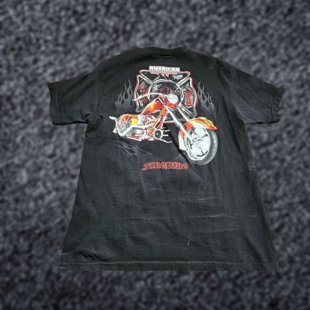 Doublet VINTAGE American Chopper T-Shirt Black 2-Sided Distressed Short Sleeve L Mens — 90s Motorcycle Fire Theme Size US L / EU 52-54 / 3 - 1 Thumbnail