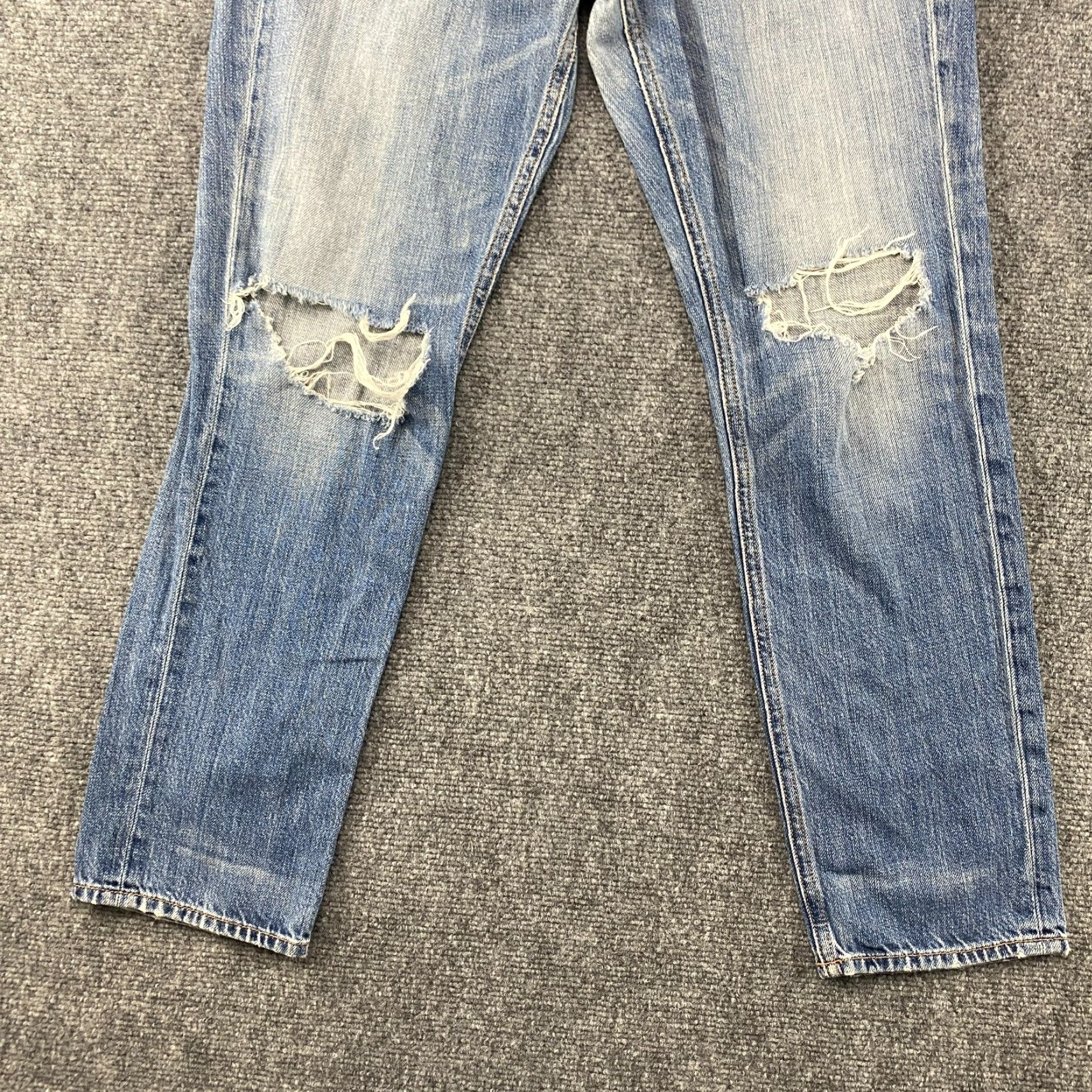 Rag & Bone Rag & Bone Boyfriend Jeans Womens 25 Blue Distressed Denim Regular Rise 5-Pocket Modern Classic Jeans Womens Size 42" / US 20 - 3 Thumbnail