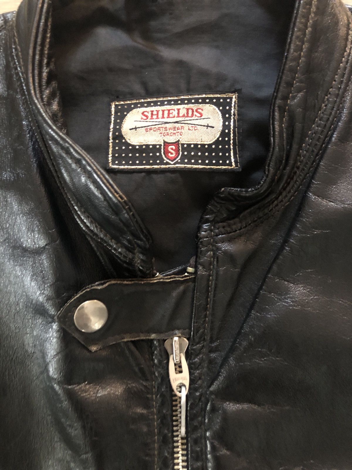 Vintage Vintage Shields Sportswear Ltd Black Leather Jacket Size US L / EU 52-54 / 3 - 4 Thumbnail