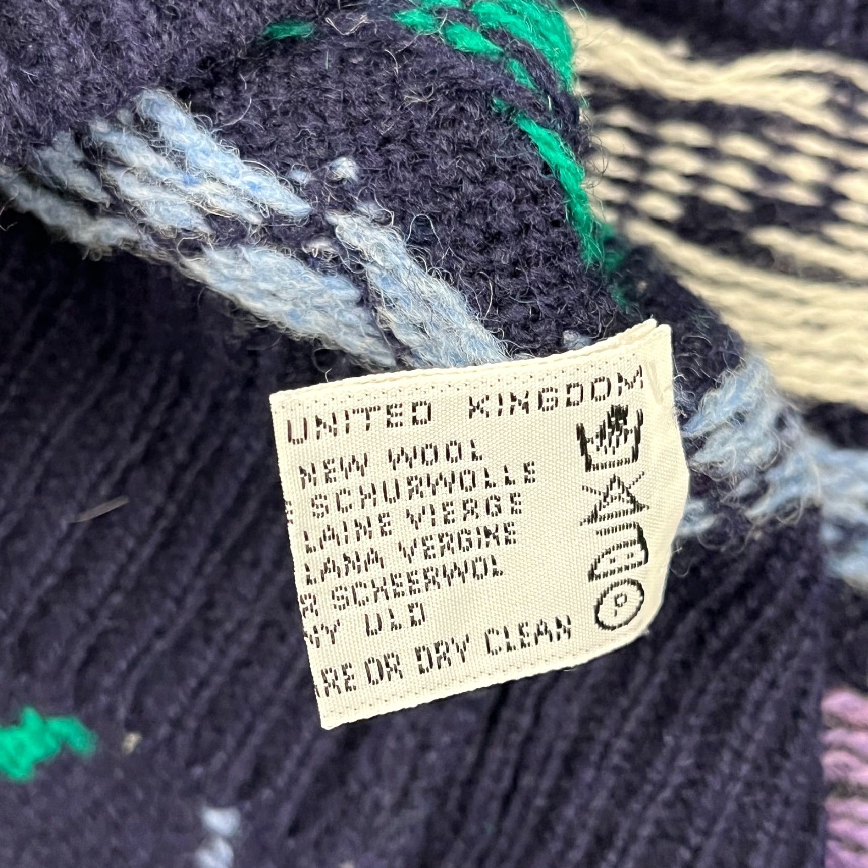 Vintage VTG Heather Designs Scottish Wool Sweater Unisex Adults L Blue Crew Neck Knit Jumper 90s, Classic, 90s, Casual, Workwear Size L / US 10 / IT 46 - 3 Thumbnail