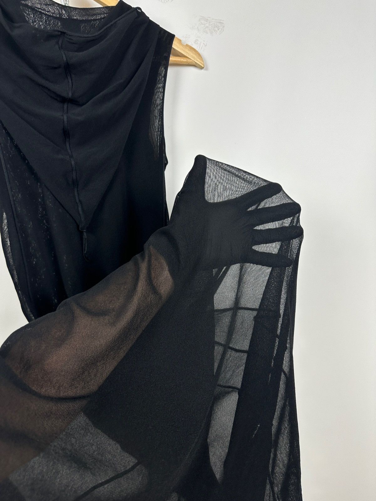 Jean Paul Gaultier Vintage Jean Paul Gaultier Black Gothic Mesh Hood Maxi Dress Size S / US 4 / IT 40 - 18 Thumbnail