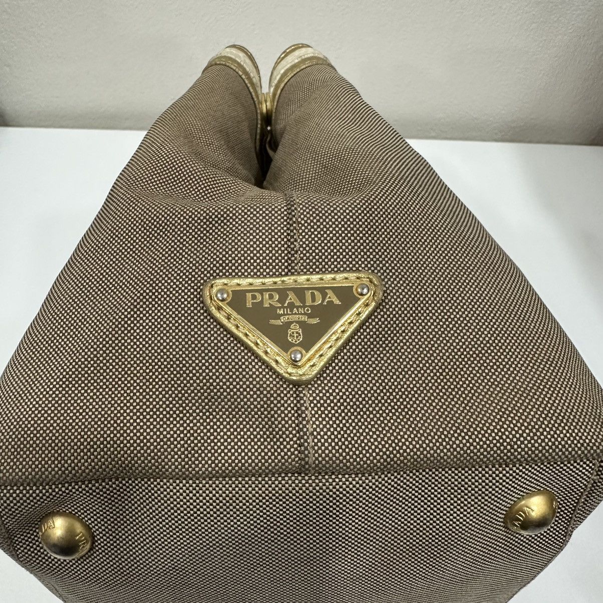 Prada PRADA JACQUARD TOTE BAG WITH A BOW ACCENT Size ONE SIZE - 12 Thumbnail