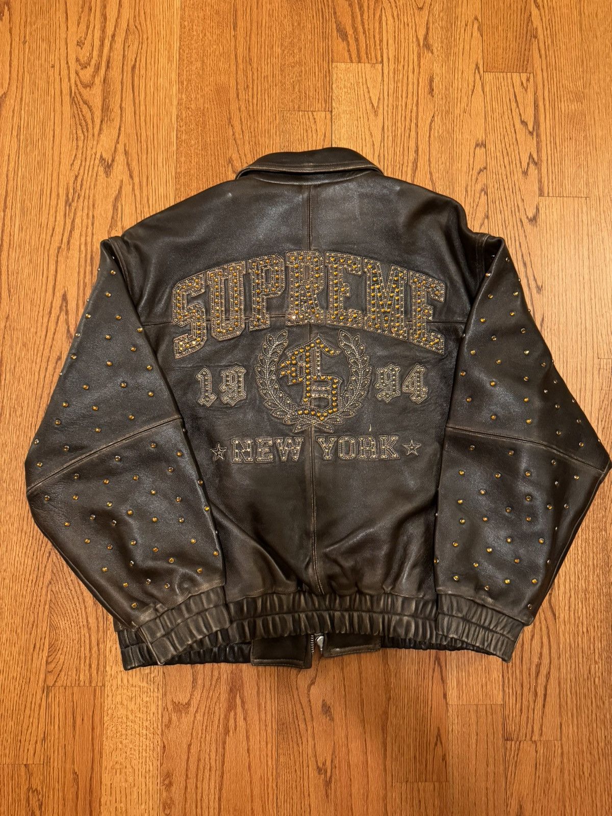 Supreme ***NEW SUPREME GEM STUDDED LEATHER JACKET | Grailed