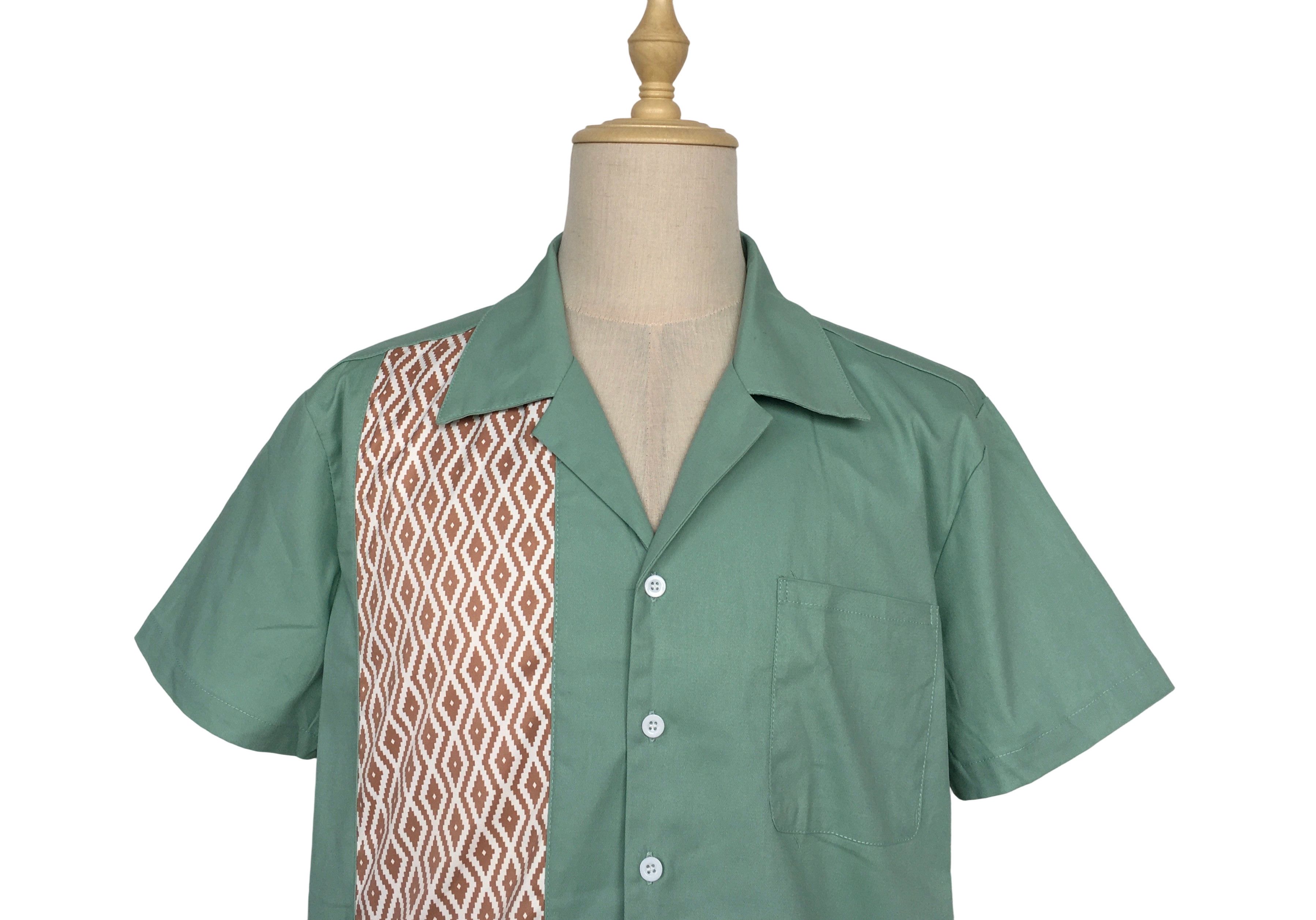 Other Mint Green Bowling Shirts Diamond Pattern Vintage Style Size US XXL / EU 58 / 5 - 4 Thumbnail