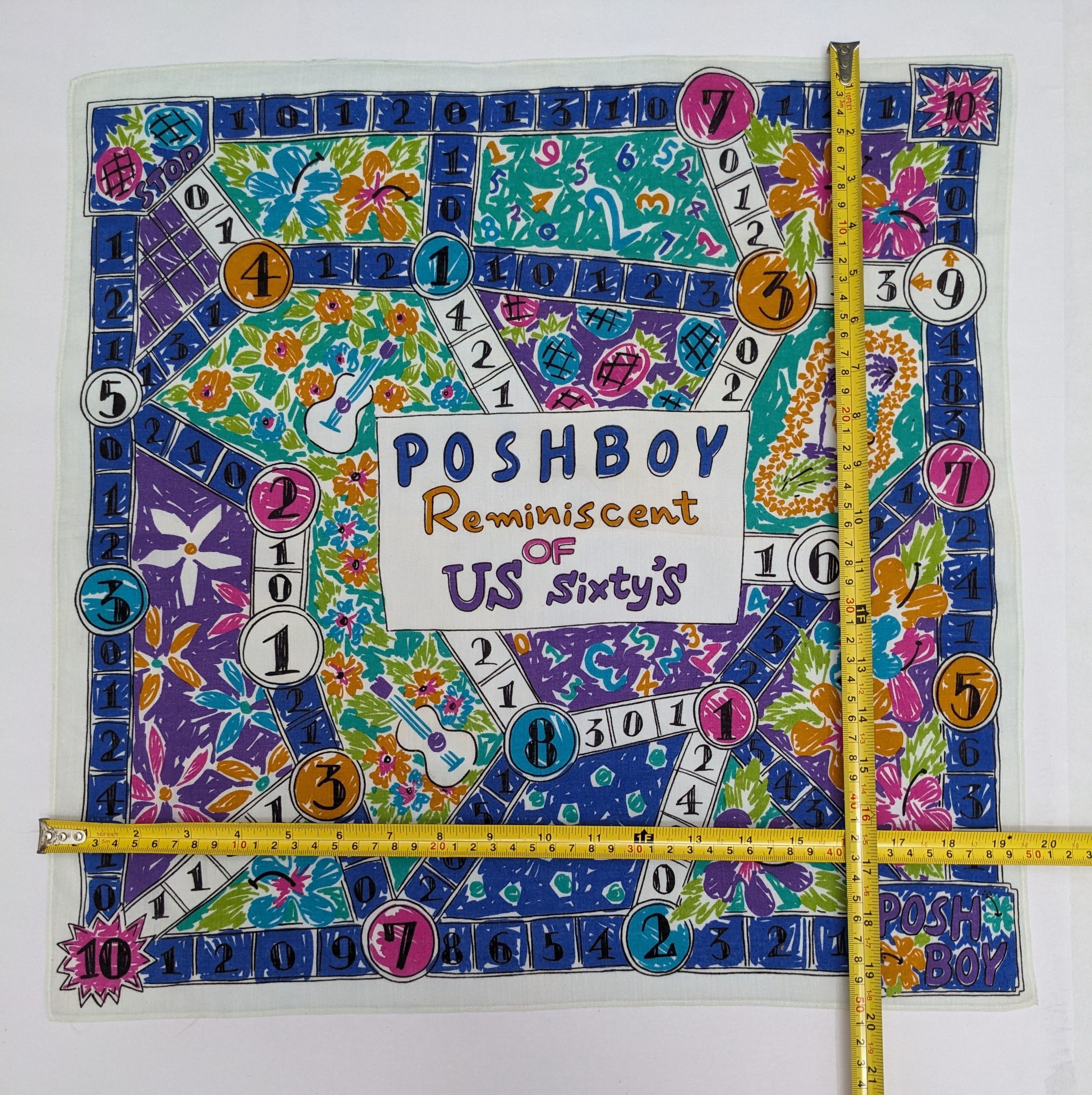 Other POSH BOY Handkerchief Reminiscent Of US Sixtys Board Game Size ONE SIZE - 5 Thumbnail