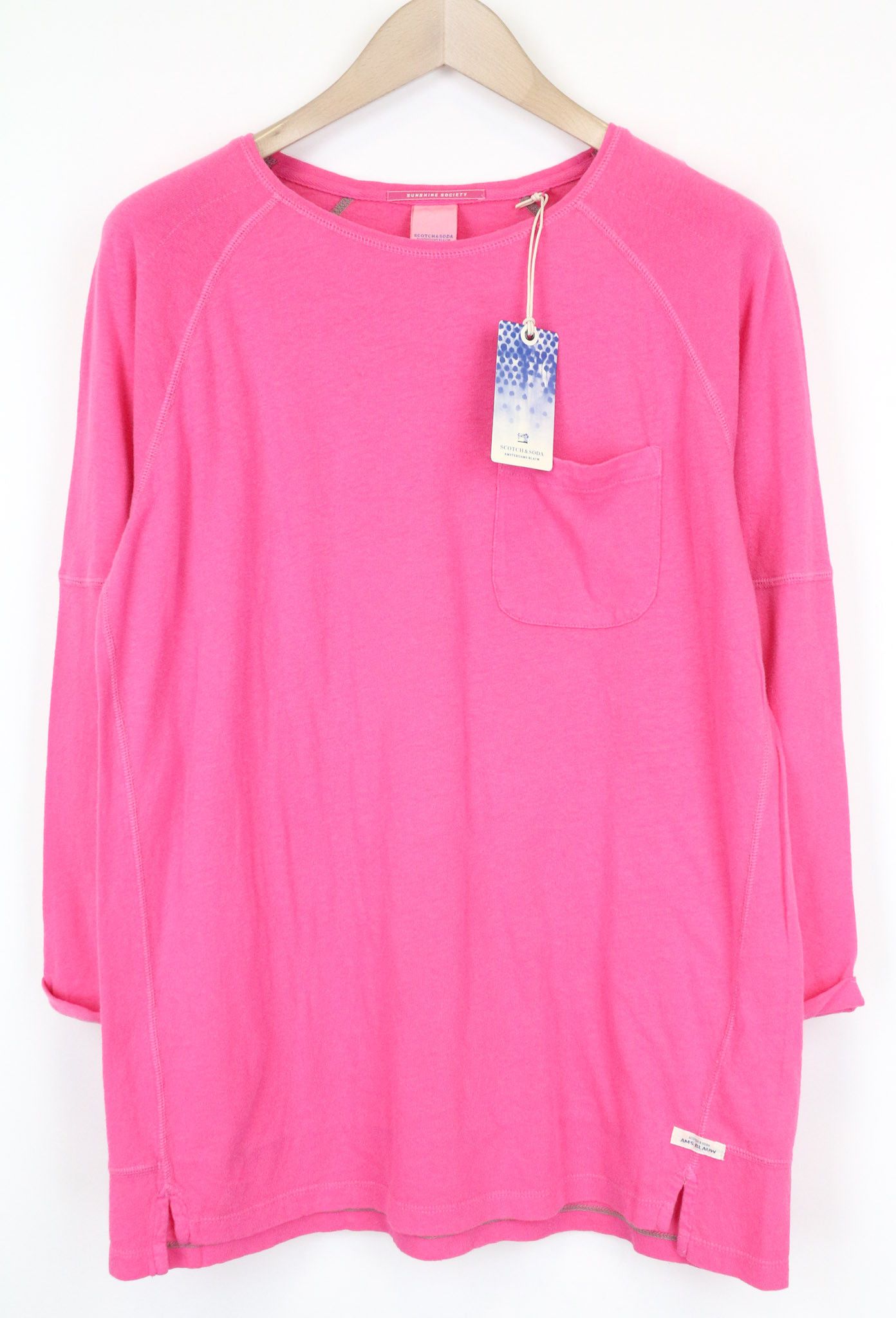 Scotch & Soda S Light Pink Cotton Crew Neck Logo T-Shirt 75228 Size US S / EU 44-46 / 1 - 1 Thumbnail