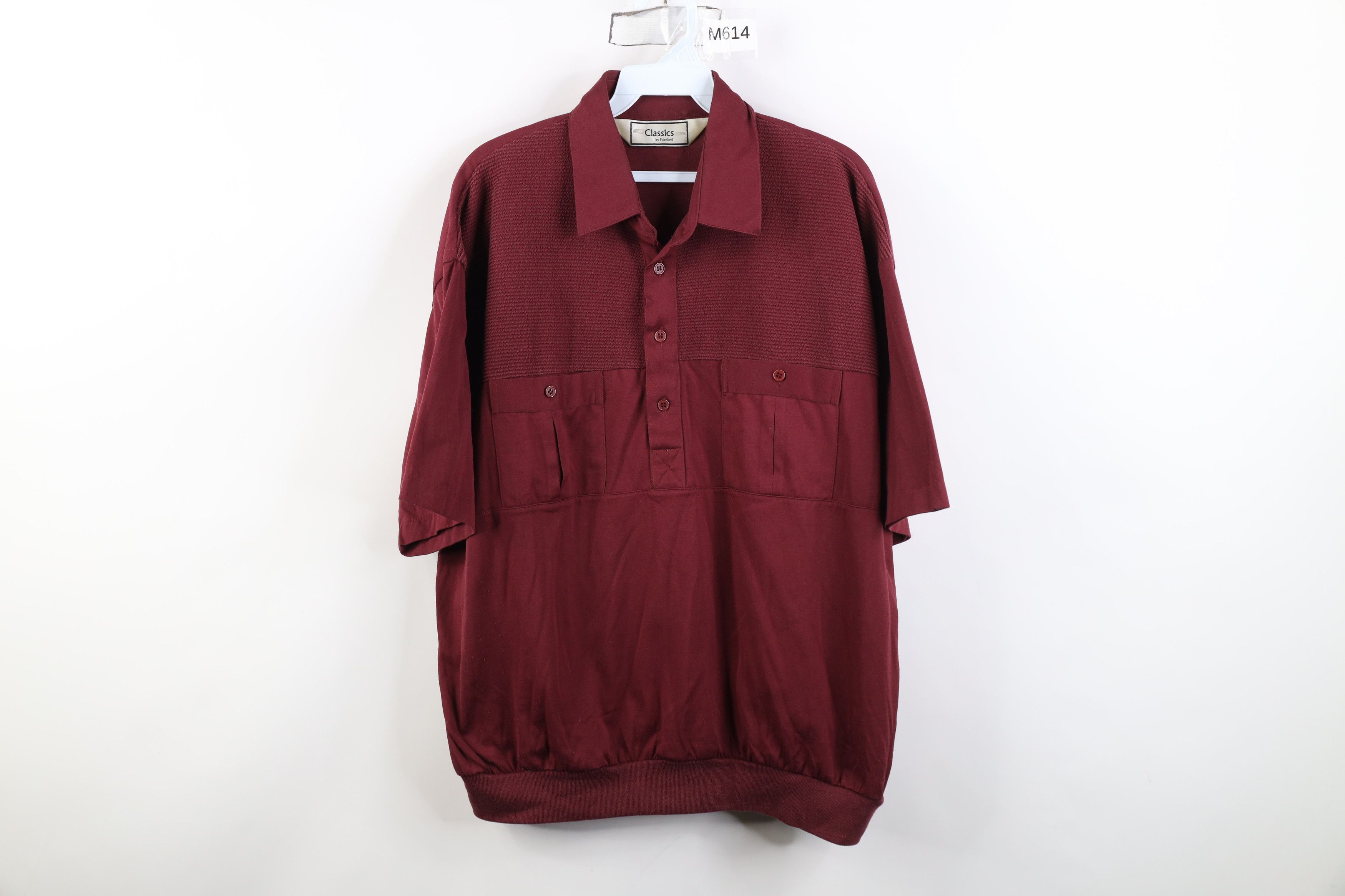 Vintage Vintage 90s Streetwear Knit Pullover Polo Shirt Burgundy Mob Size US XL / EU 56 / 4 - 1 Thumbnail