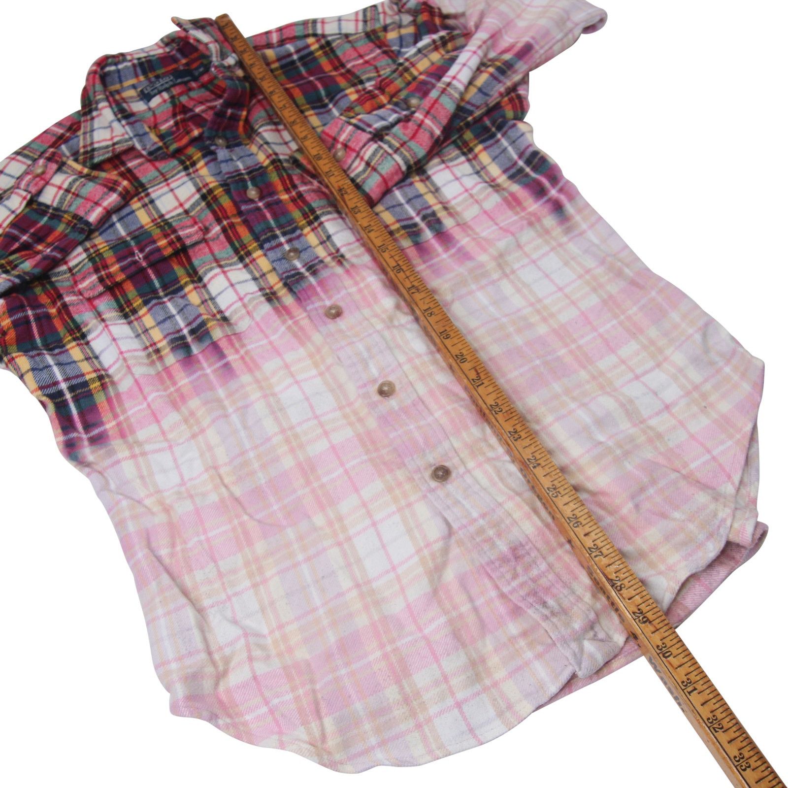 Polo Ralph Lauren × Vintage Vintage Polo Ralph Lauren Ombre Faded Plaid Flannel Shirt Size US M / EU 48-50 / 2 - 7 Thumbnail