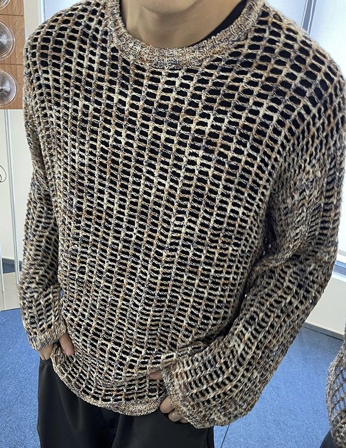 Japanese Brand × Vintage Outdoor retro crochet gradient knit sweater shirt knitwear Size US M / EU 48-50 / 2 - 2 Thumbnail
