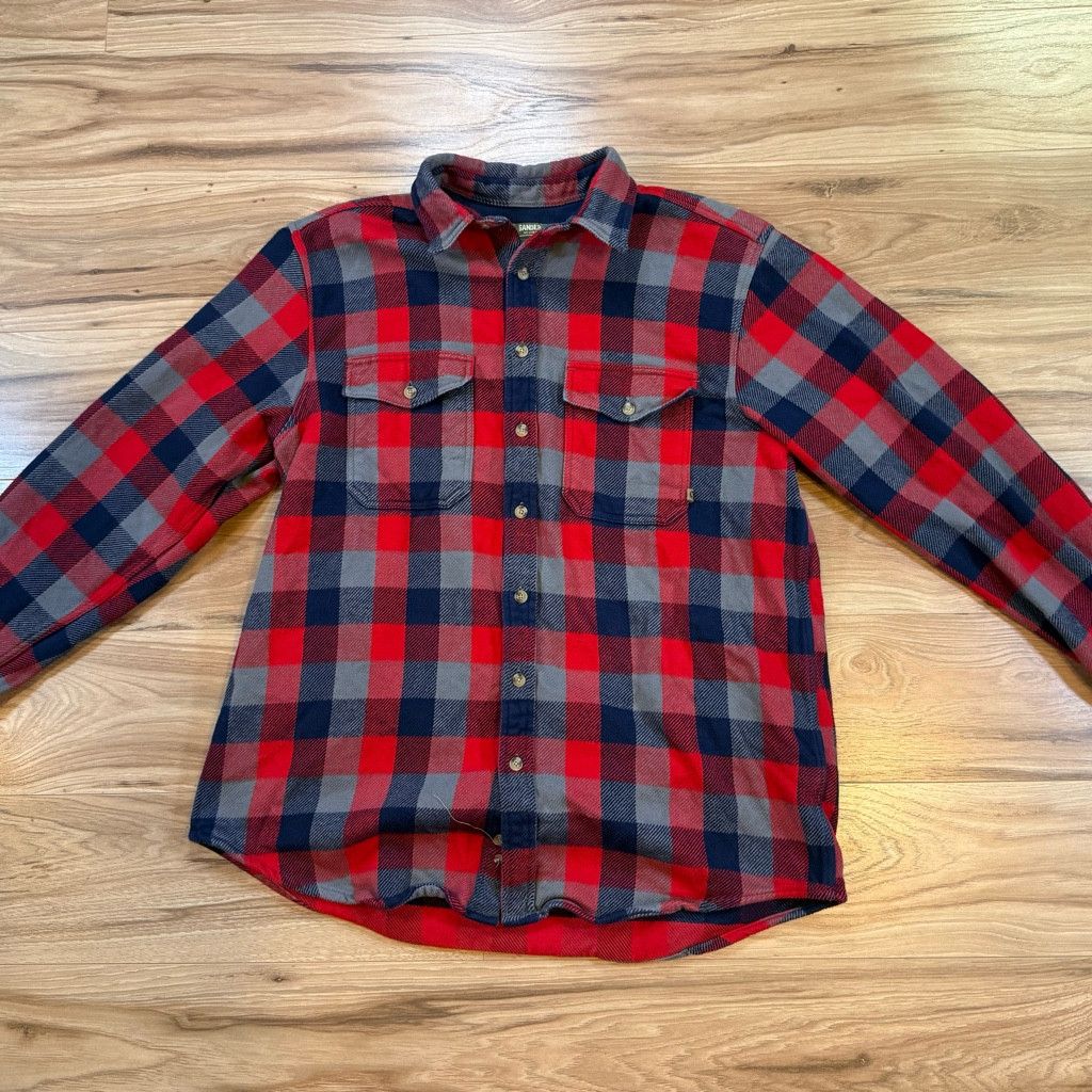 WISDOM Gander Mountain Red Navy Buffalo Check Flannel LT Size US L / EU 52-54 / 3 - 1 Thumbnail