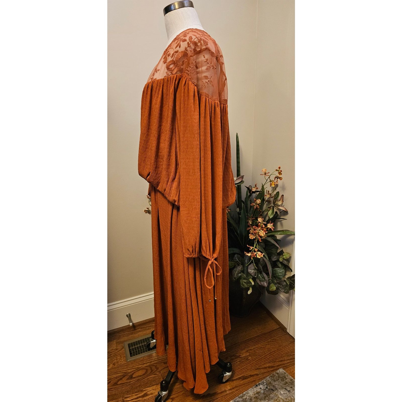 Free People New Free People Clementine Maxi Dress XS/S Brown/Rust Size S / US 4 / IT 40 - 3 Thumbnail
