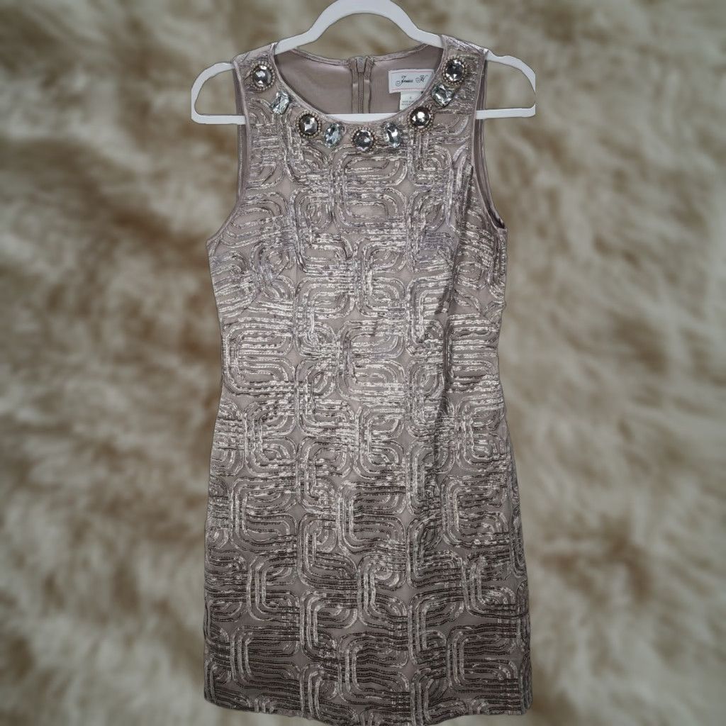 Pinko Womens Jessica H Pink Sleeveless Short Dress Shiny Embellished Stones Lined Mini Party/Cocktail Wedding Sz 6 Size M / US 6-8 / IT 42-44 - 1 Thumbnail