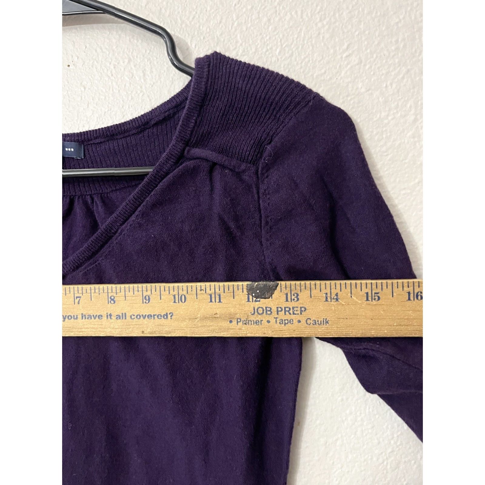 Gap GAP Sweater Shirt Women XS Purple V-Neck Dolman Knit Wool Blend Preppy 90s? No Vintage Ladies Size XS Size XS / US 0-2 / IT 36-38 - 4 Thumbnail