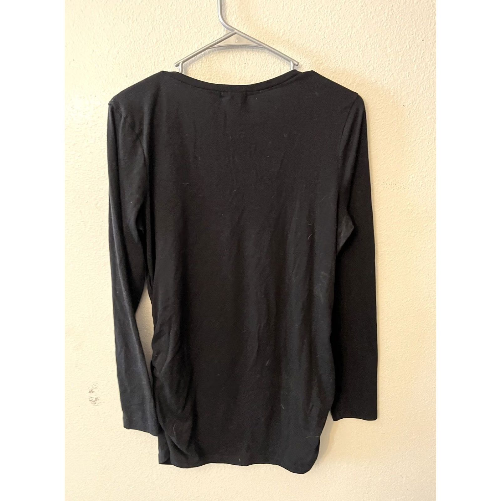 Old Navy Old Navy Black Long Sleeve Crew Neck Ruched Pullover M Womens Size M / US 6-8 / IT 42-44 - 2 Thumbnail