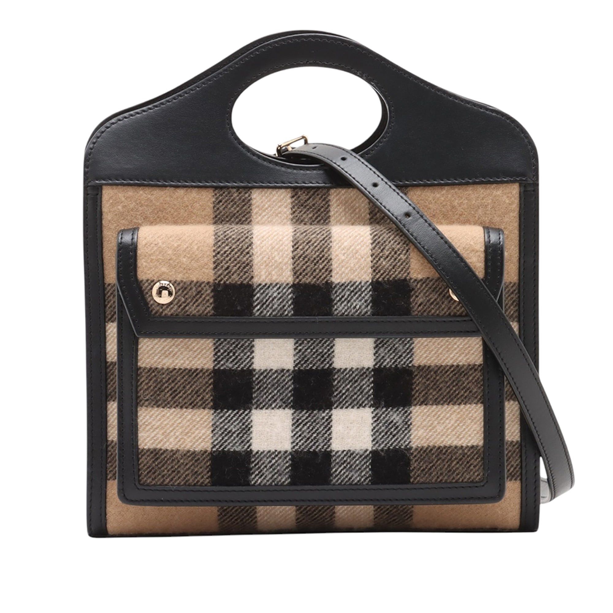 Burberry Mini Exploded Check Wool Pocket Satchel Size ONE SIZE - 1 Thumbnail
