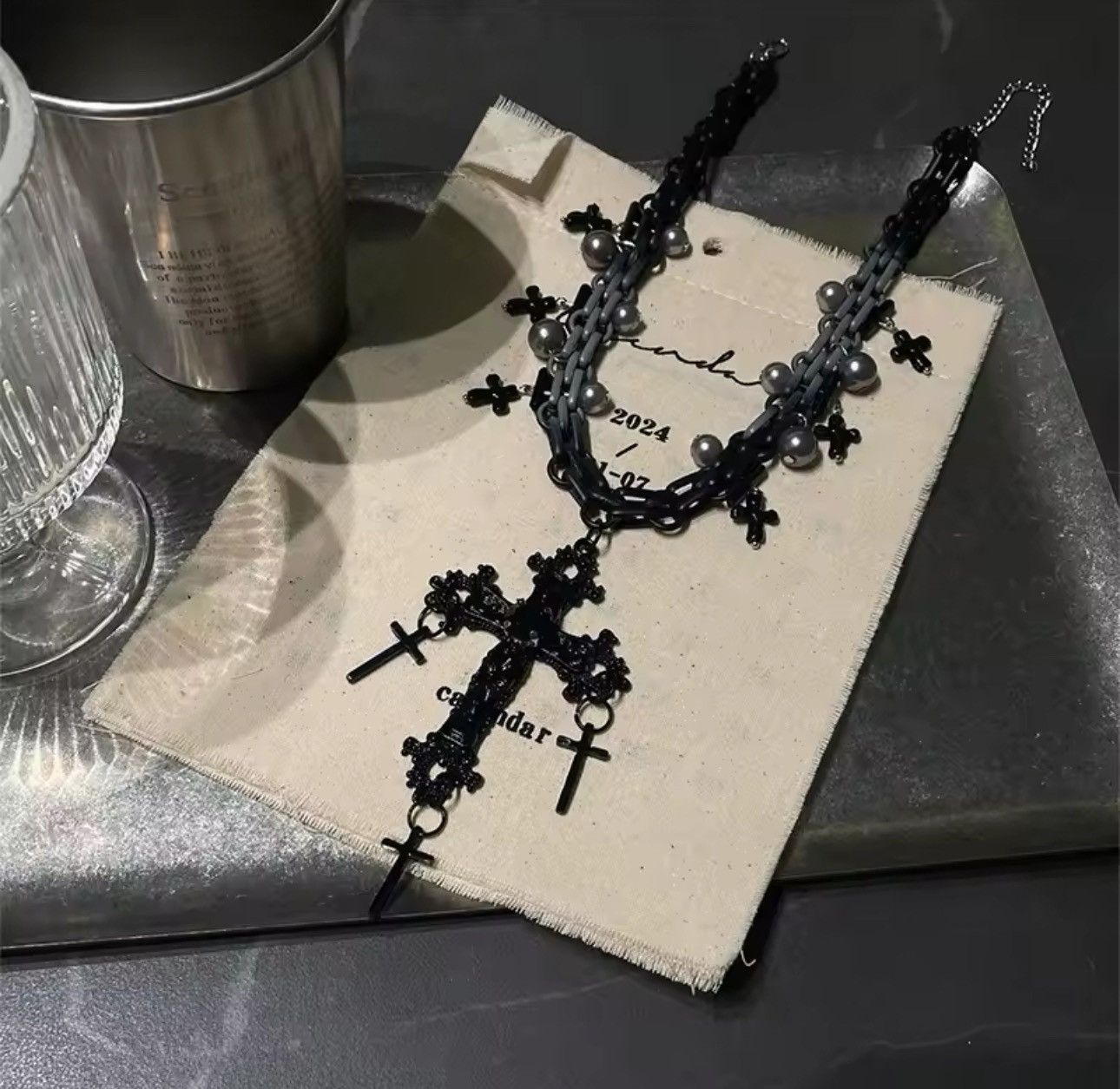 Jewelry Gothic Punk Streetwear Style Cross Chain Size ONE SIZE - 5 Thumbnail