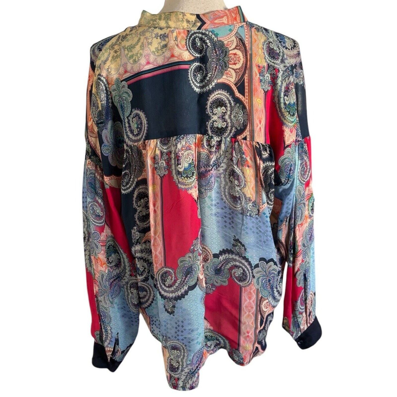 Johnny Was Johnny Was Onda Blouse S Paisley Bishop Sleeve Button Up Size S / US 4 / IT 40 - 3 Thumbnail
