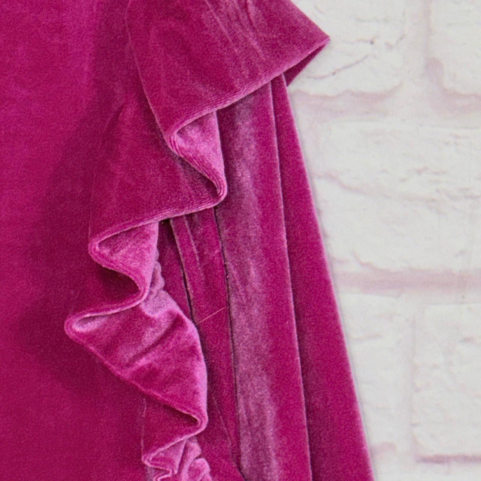Other Jodifl Pink Velvet Ruffle Dress Medium NWT Size M / US 6-8 / IT 42-44 - 7 Thumbnail
