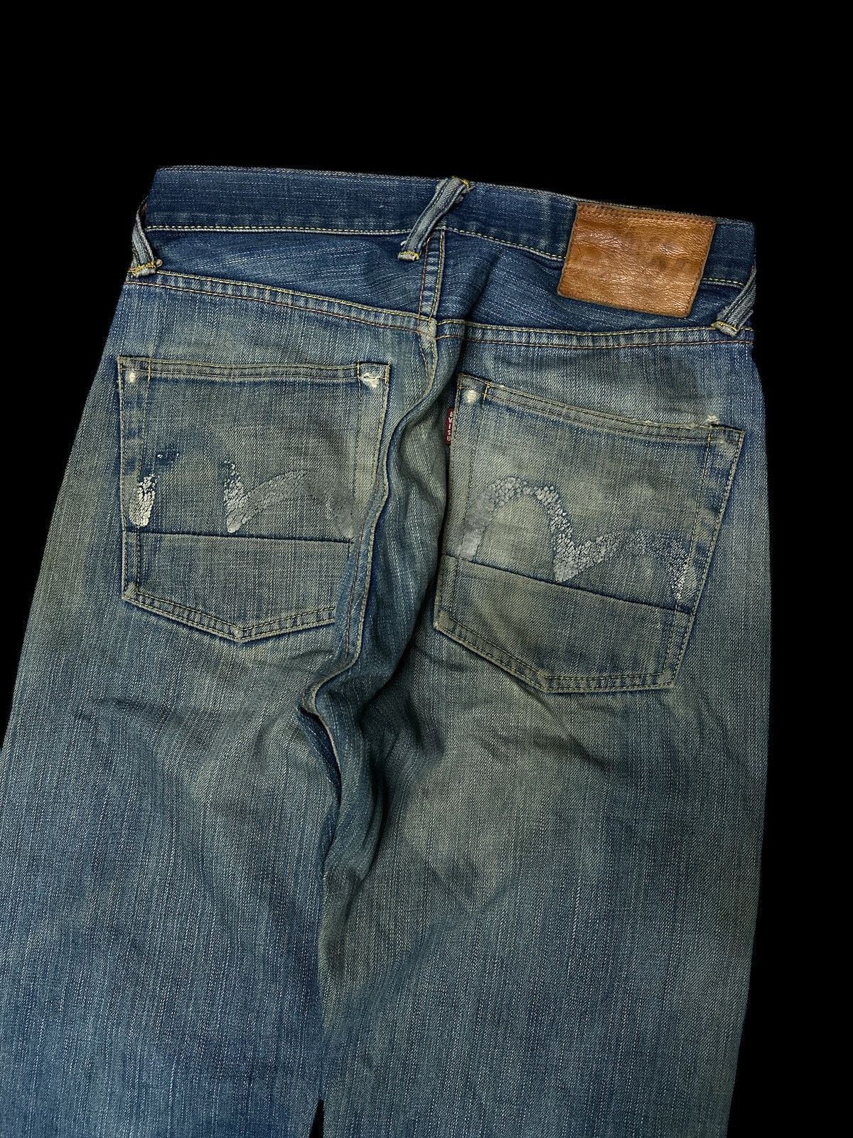 Japanese Brand Evisu Yamane Distress Style💥 Size US 32 / EU 48 - 4 Thumbnail