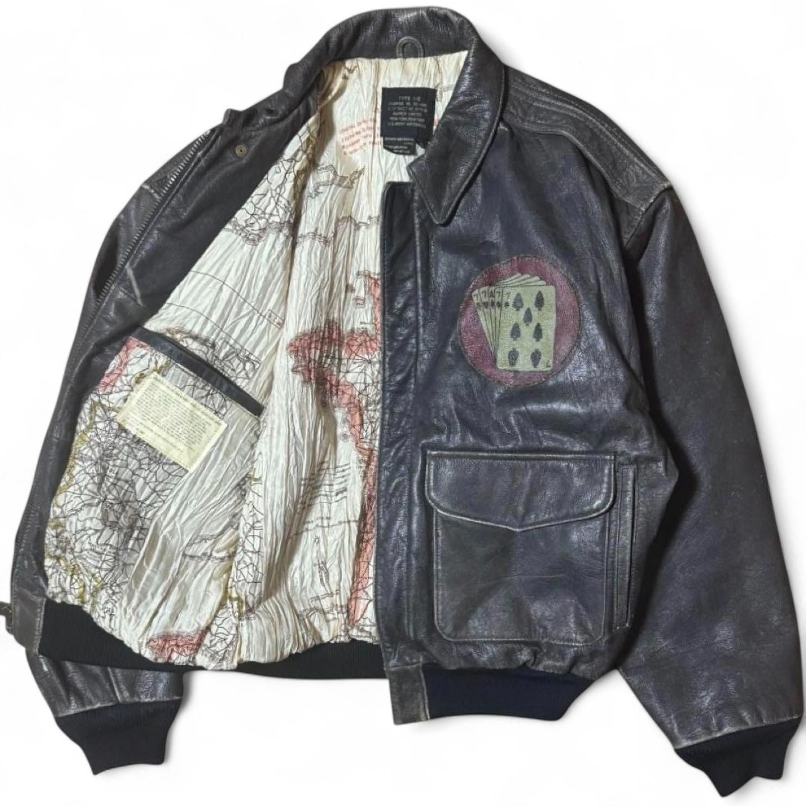 Avirex Avirex - Men's Vintage Leather Bomber Jacket Size US L / EU 52-54 / 3 - 3 Thumbnail