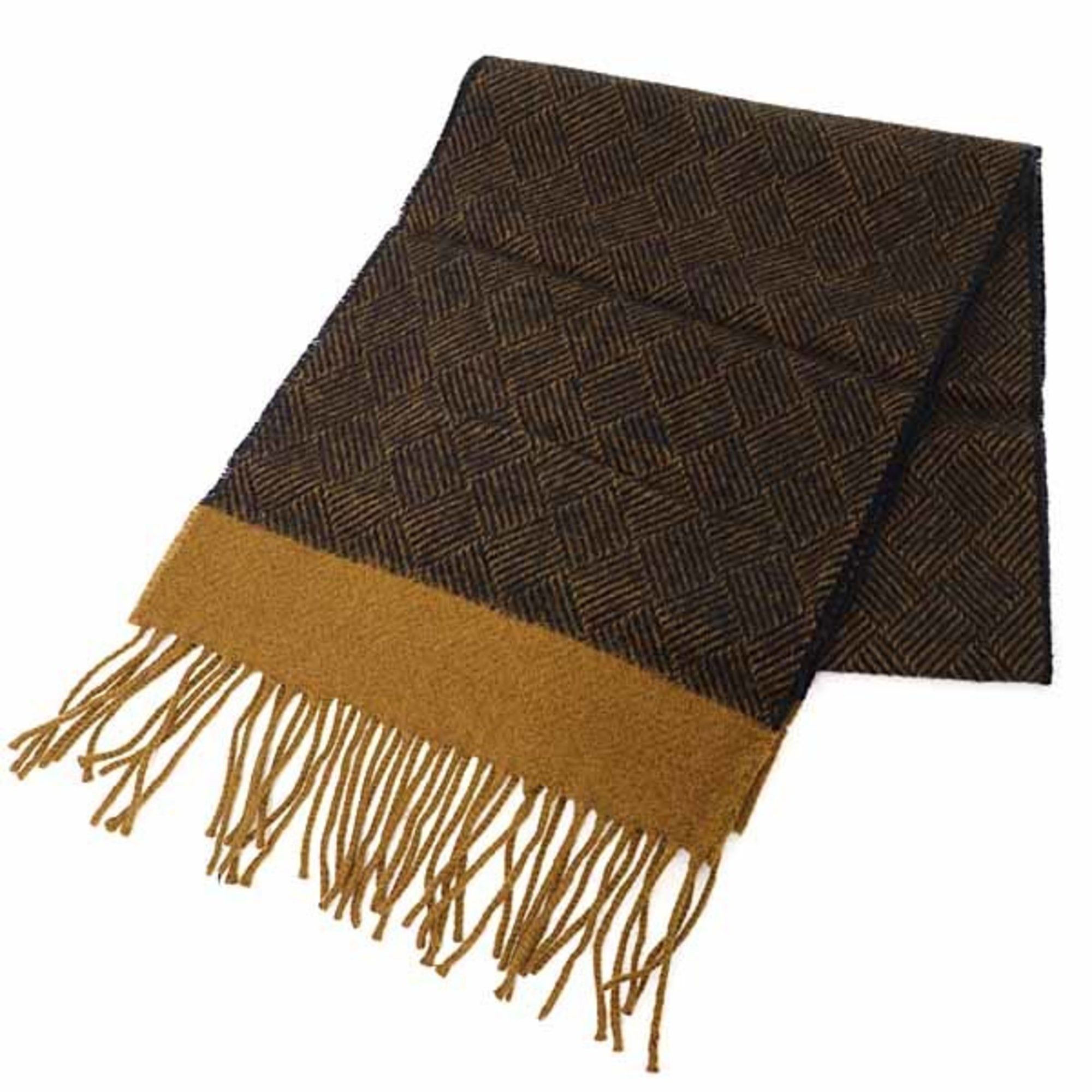 Dior Christian Dior MONSIEUR Lambswool Scarf in Black and Brown Size ONE SIZE - 1 Thumbnail