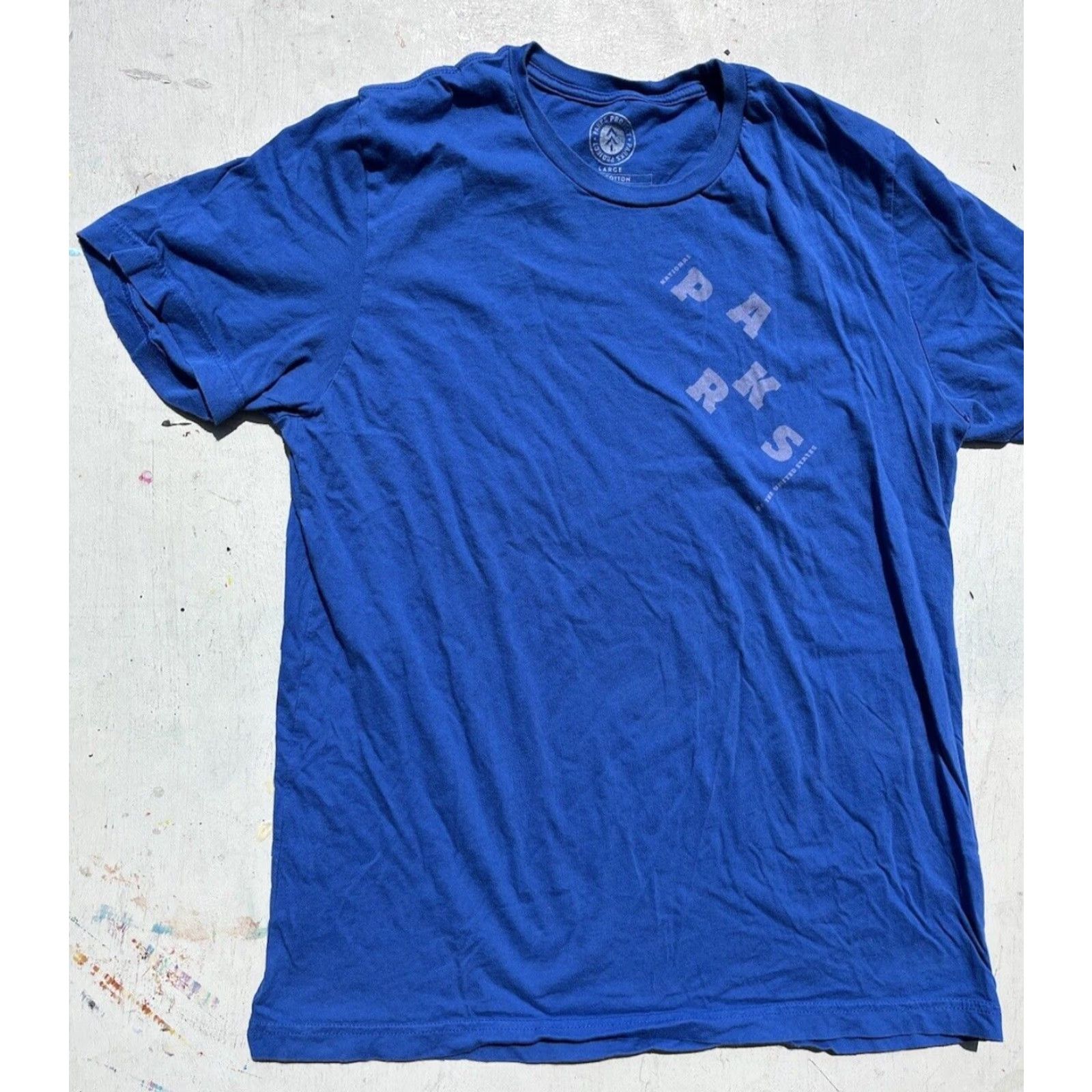 Parks Project Parks Project T-Shirt Men Blue National L Crew Outdoor 90s City Classic Desert USA Boho Dirtbag Size US L / EU 52-54 / 3 - 5 Thumbnail