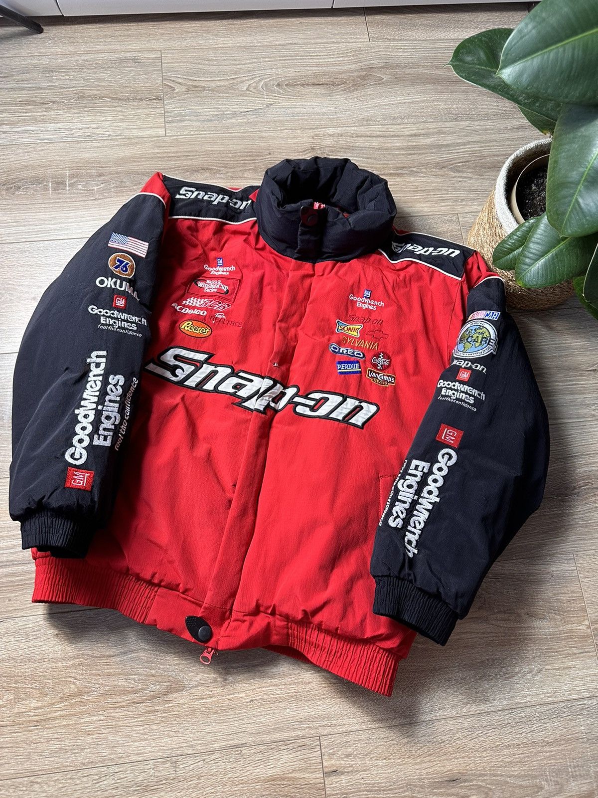 Snap on racing jacket sale