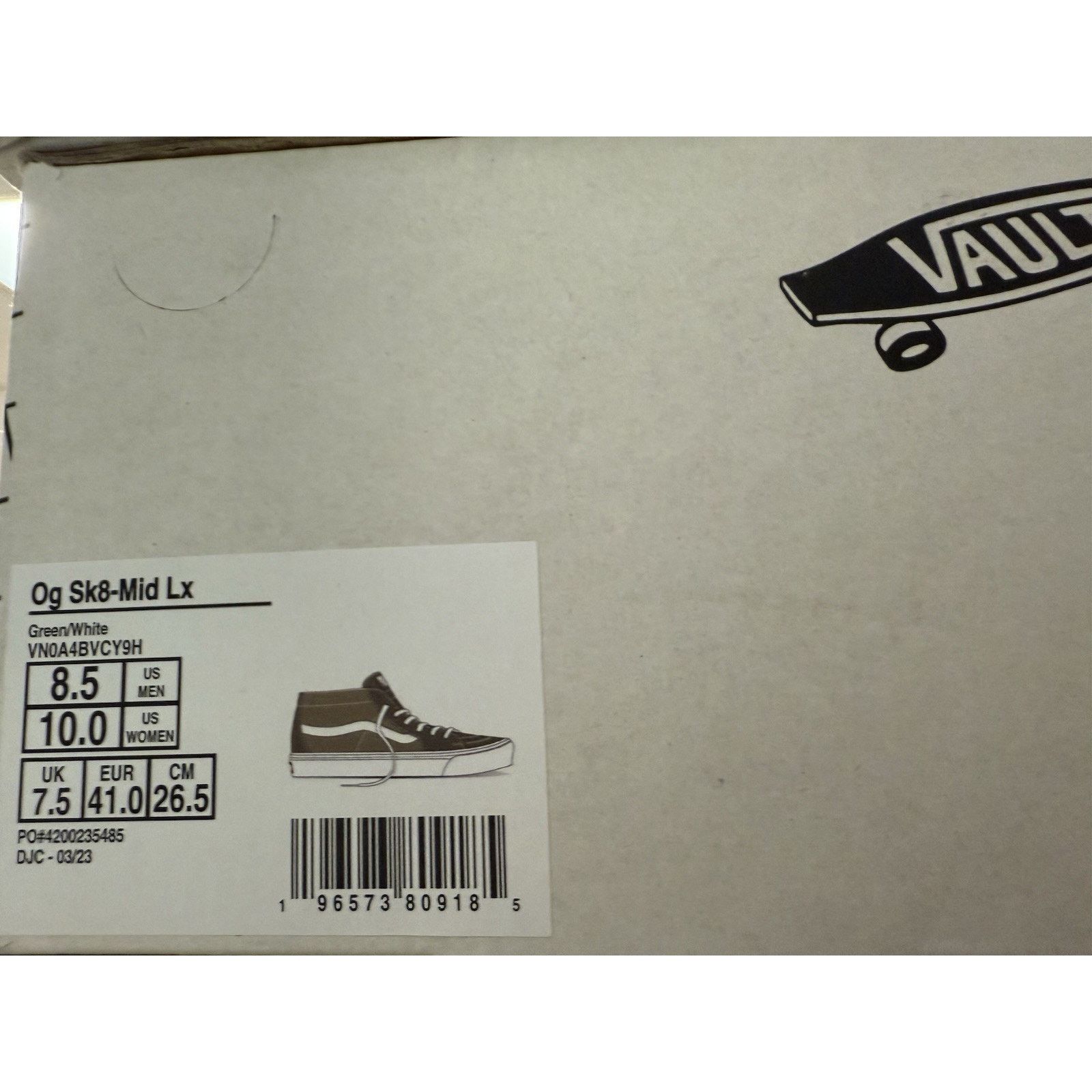 Vans Vans OG Sk8-Mid Lx Green/White Size 8.5m 10 W Brand NWB Size US 7.5 / EU 40-41 - 6 Thumbnail