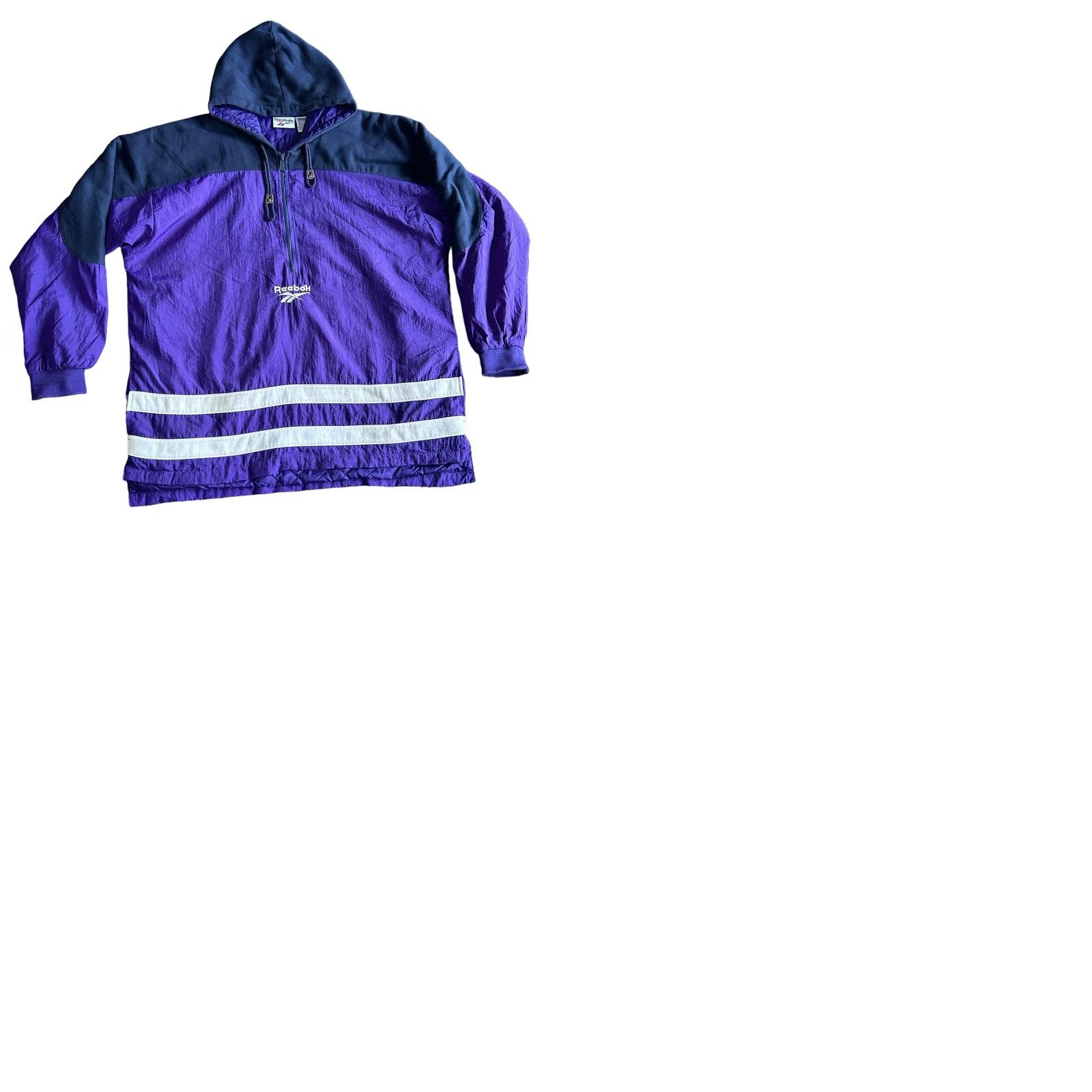 Reebok Reebok Men's Vintage Purple 1/2 Zip Hooded Windbreaker Puffy Jacket Large Y2K Size US L / EU 52-54 / 3 - 10 Thumbnail