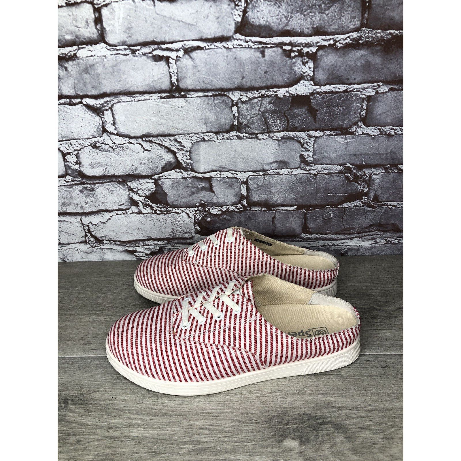 Other Spenco Orthotic Red Stripe Canvas Santa Rosa Mule Shoes Wome Size US 9 / IT 39 - 17 Thumbnail