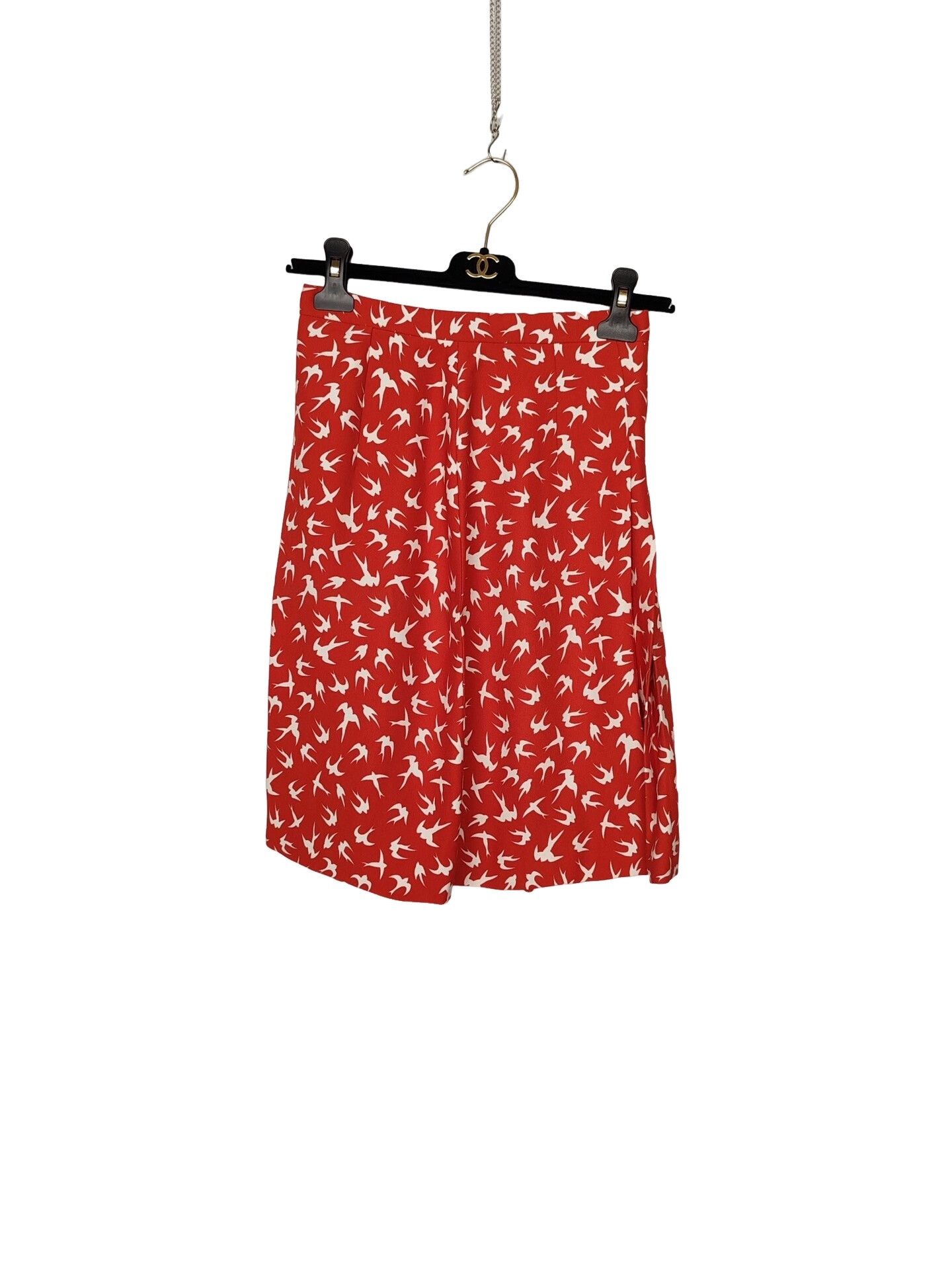 Miu Miu Miu Miu Red Bird Print Skirt Size 38 Size 26" / US 2 / IT 38 - 1 Thumbnail