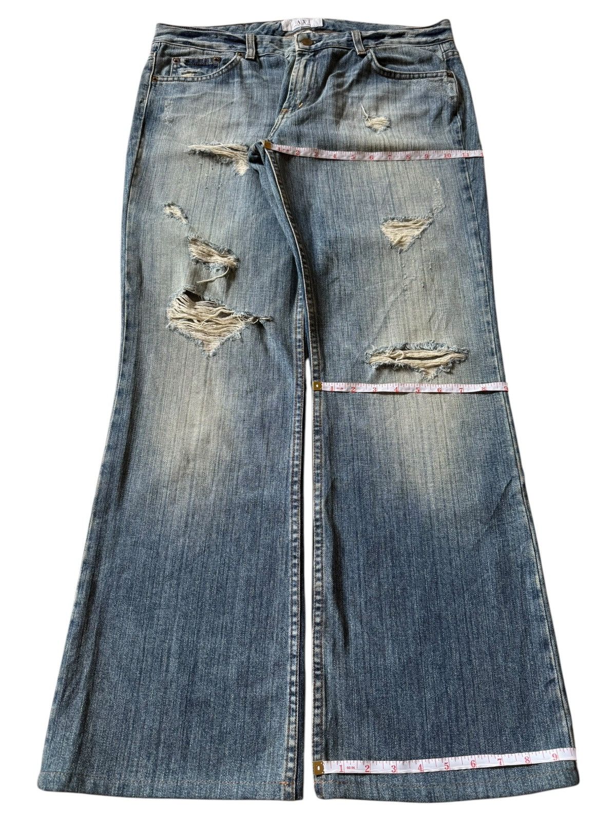 Armani Exchange Vintage Armani Exchange Distressed Flare Jeans Size 34" / US 12 / IT 48 - 8 Thumbnail