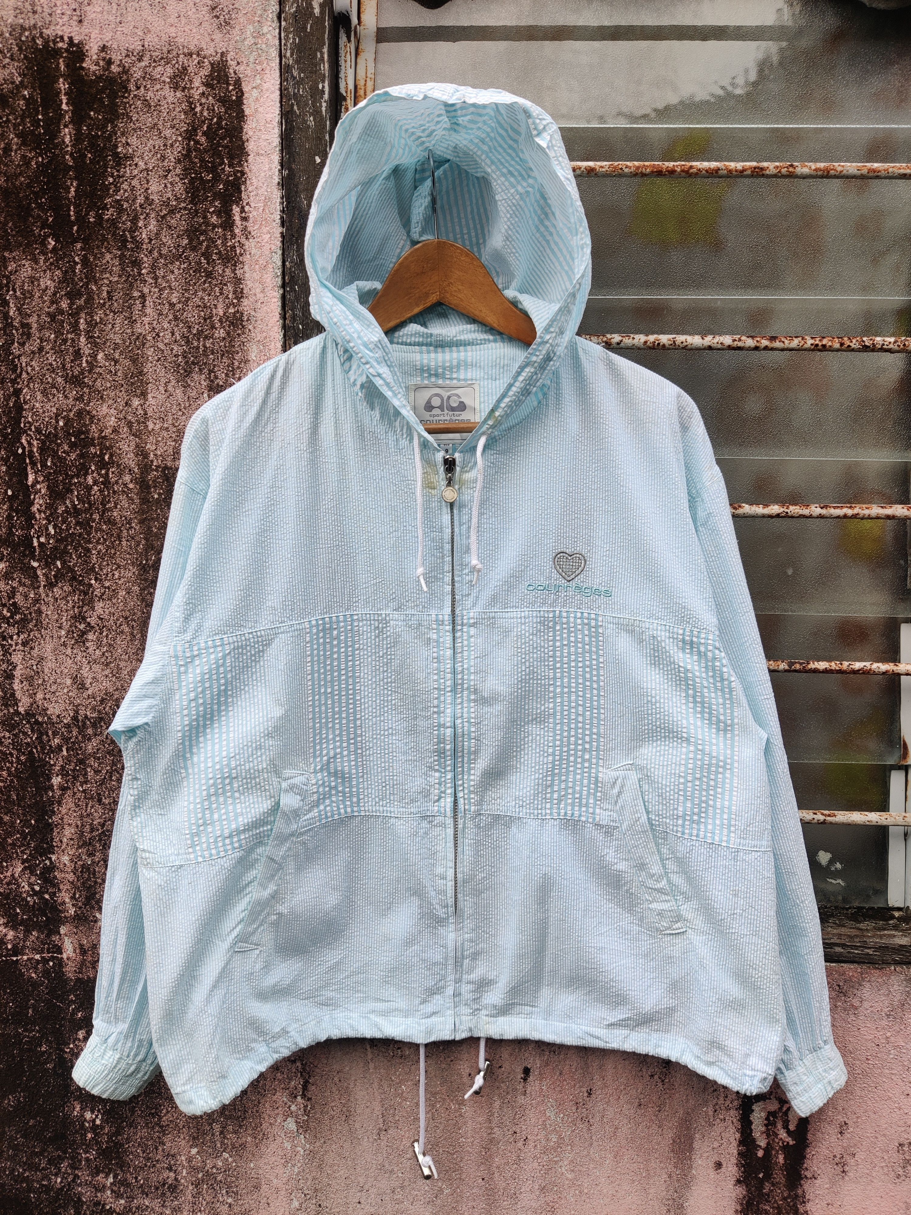 Courreges Vintage Courreges Sport Windbreaker Jacket Hoodie Size US M / EU 48-50 / 2 - 2 Thumbnail