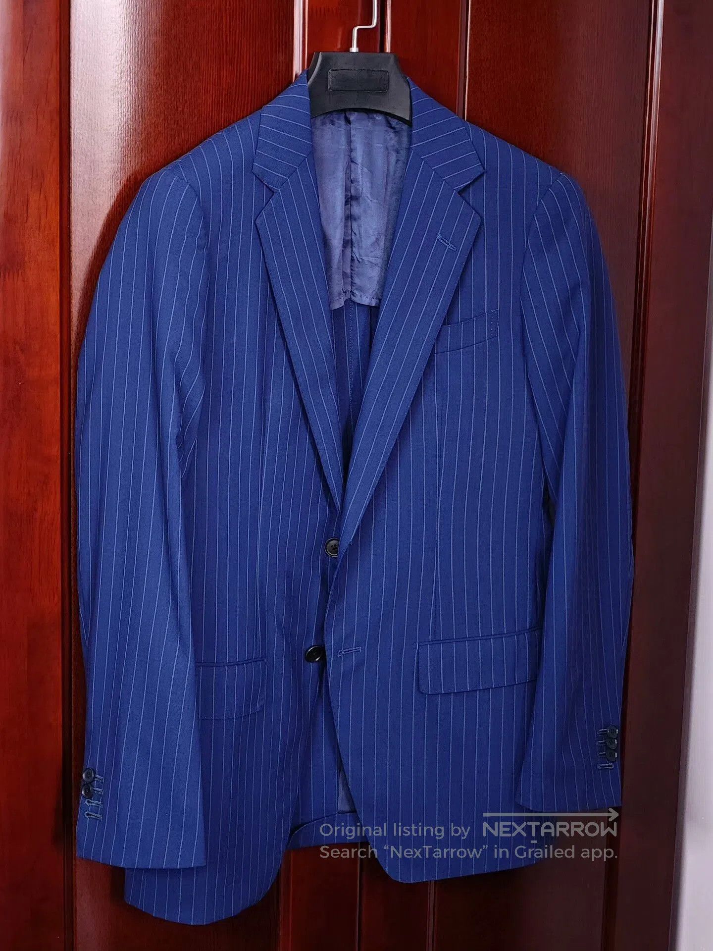 Tomorrowland Italian Drago Wool Suit in Blue Stripe. Size US M / EU 48-50 / 2 - 1 Thumbnail