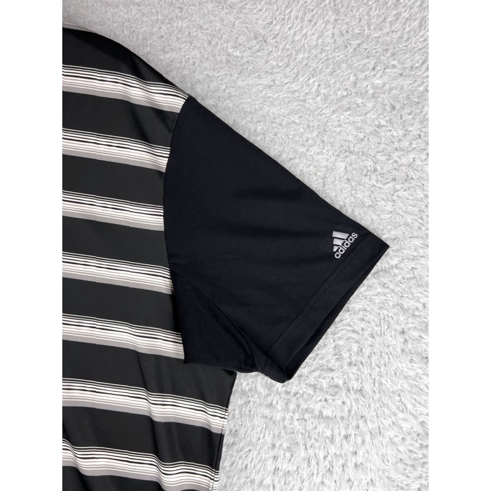 Adidas adidas Polo Shirt Mens XL Black White Striped Golf 100% Polyester Polo Shirt adidas Golf Polo Men Black White Striped 100% Polyester Size US XL / EU 56 / 4 - 2 Thumbnail