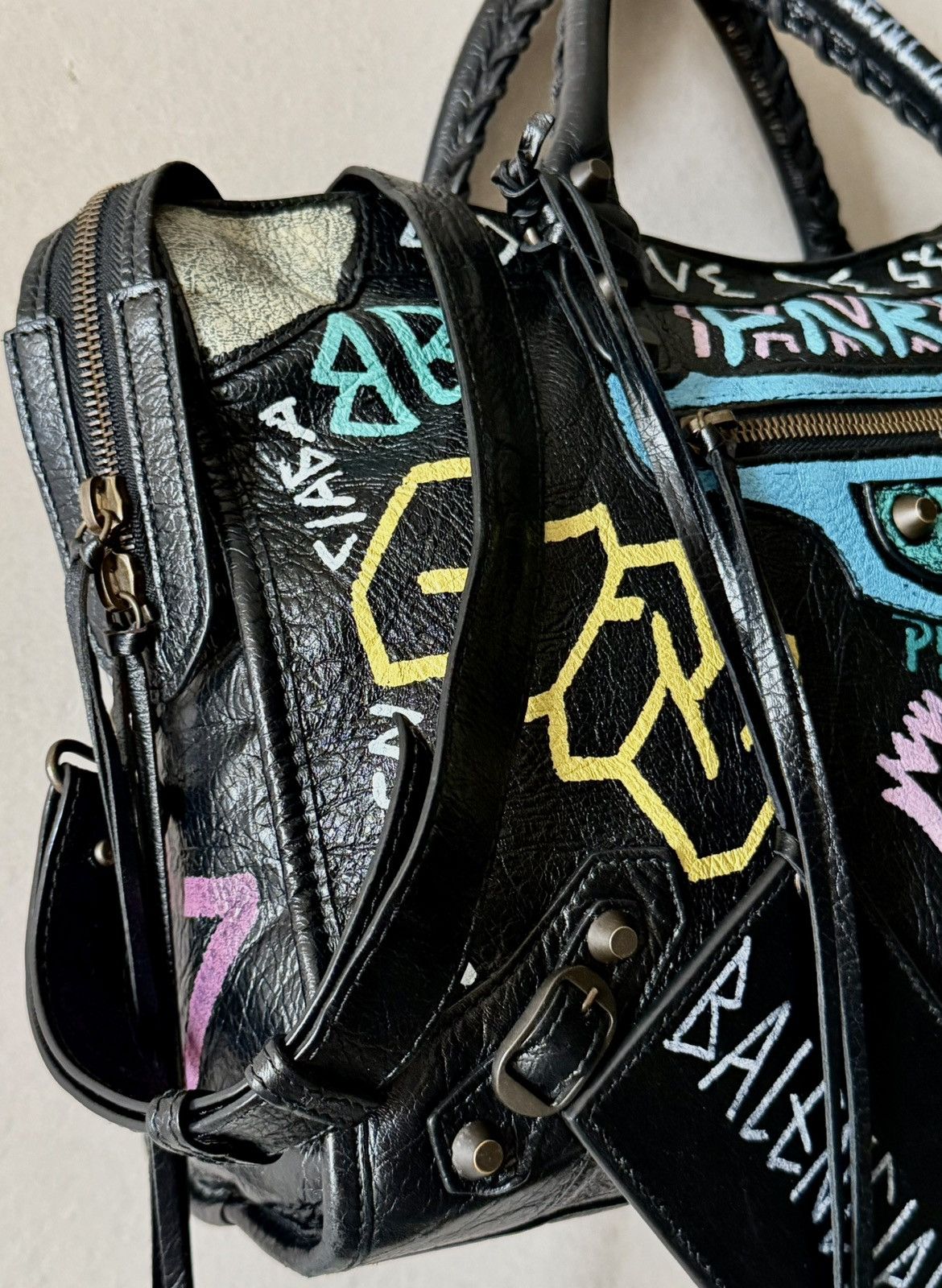 Balenciaga Balenciaga - Demna - 2017 Classic City Graffiti Lambskin Bag Size ONE SIZE - 4 Thumbnail