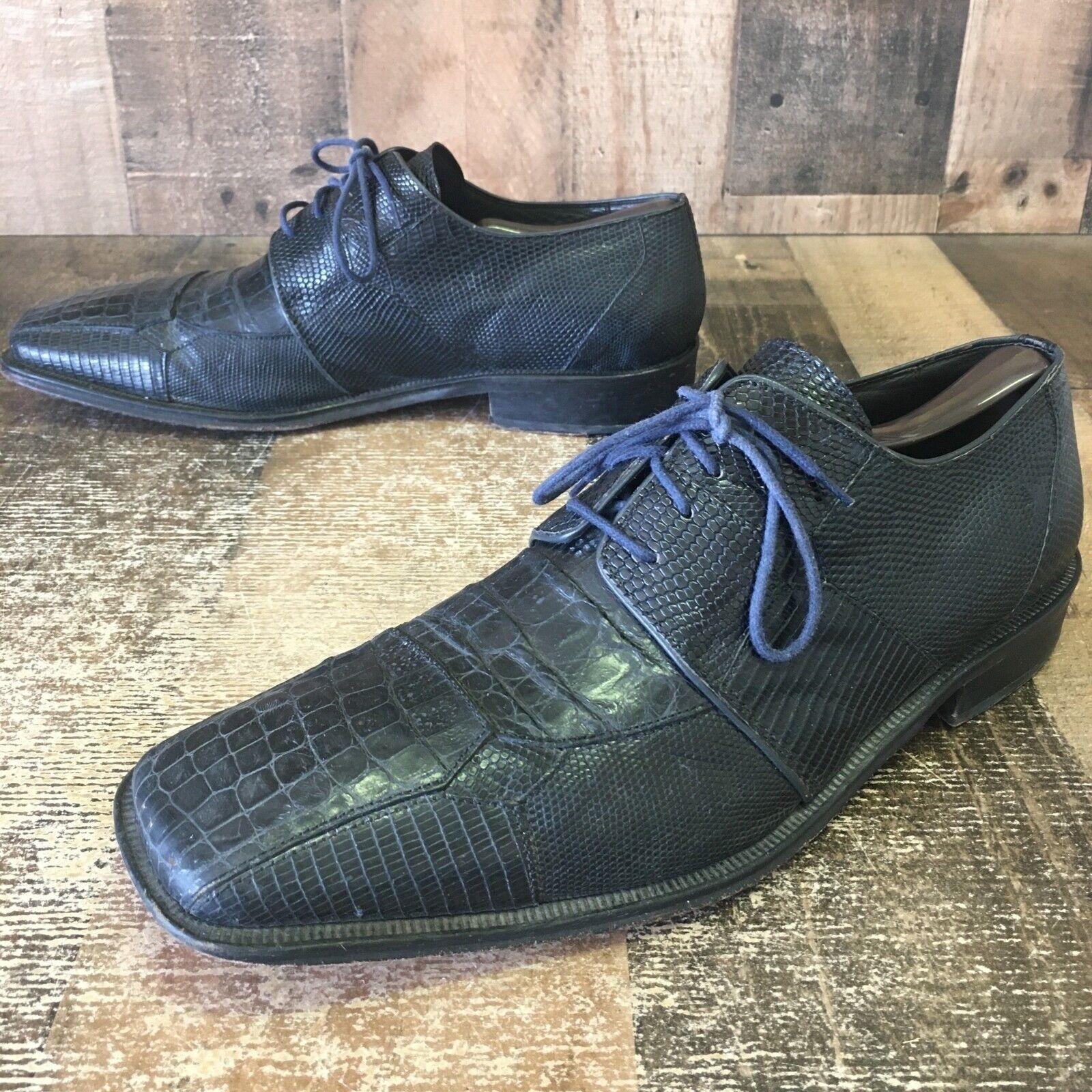David Eden David Eden Crocodile Oxford Square Toe Shoes Mens 11.5 Size US 11.5 / EU 44-45 - 12 Thumbnail