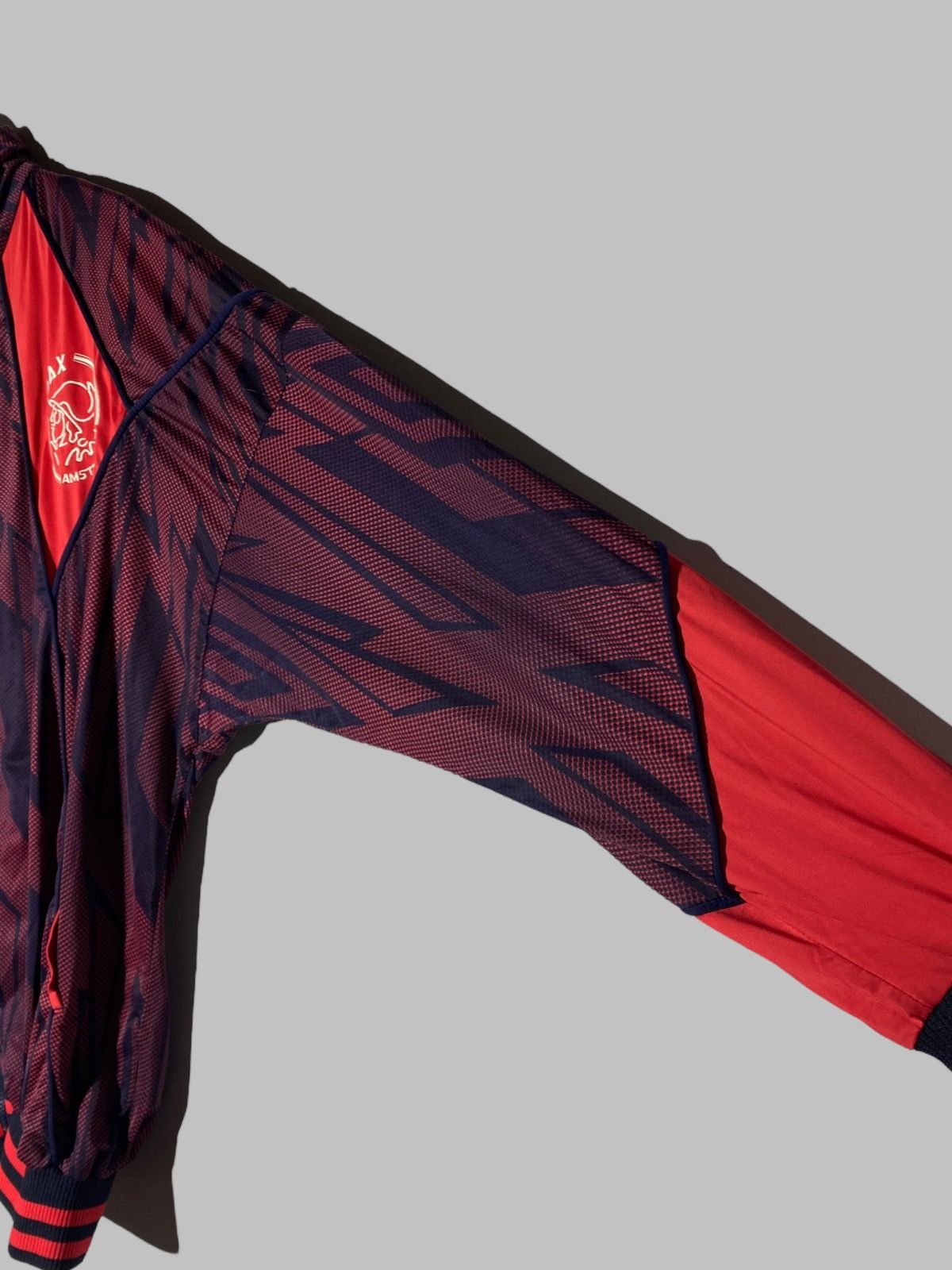 Umbro Vintage 90s Ajax Amsterdam Jacket Red Navy Retro Football Size US XL / EU 56 / 4 - 13 Thumbnail