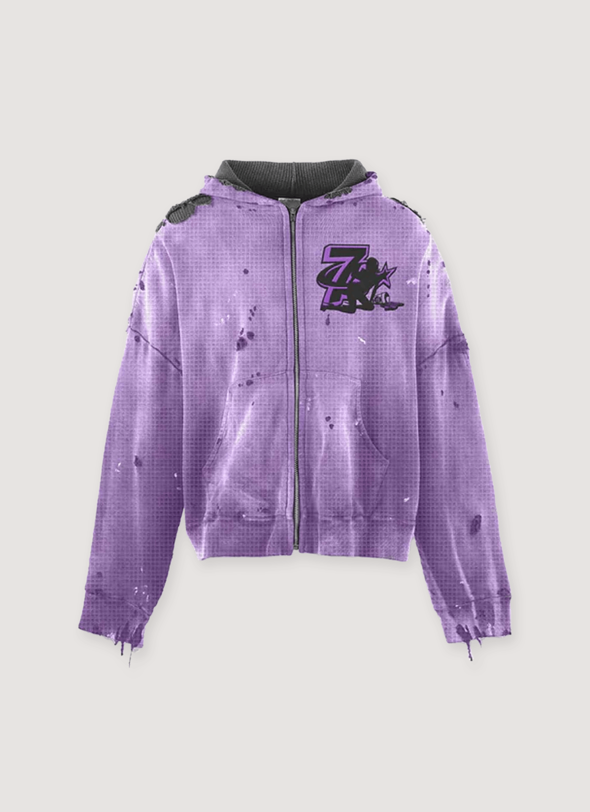 TRIPLE SEVENS Trap Reversible Zip Up Sweatshirt Purple Black Size US L / EU 52-54 / 3 - 1 Thumbnail