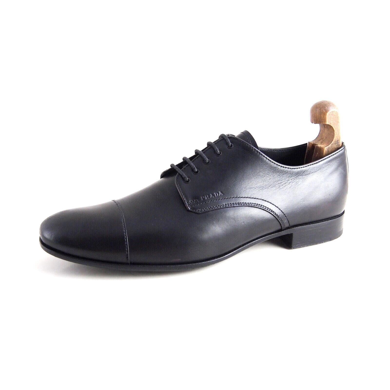 Prada Prada Cap Toe Oxfords 2E2719 Black Leather Mens US 9 EU 42 Size US 9 / EU 42 - 1 Thumbnail