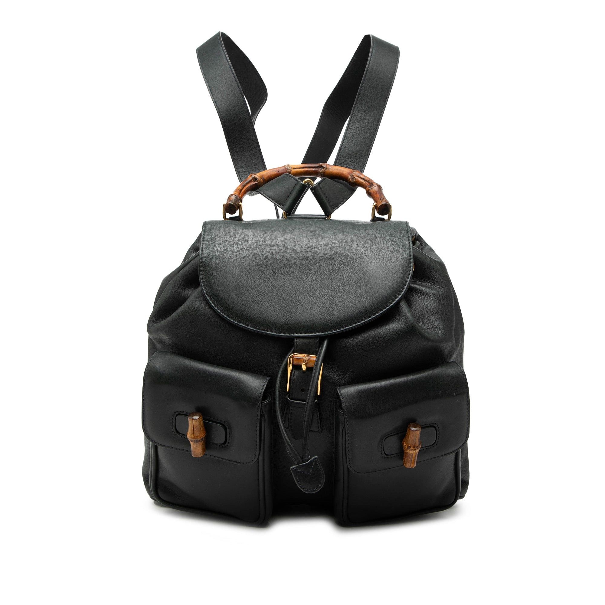 Gucci Calfskin Bamboo Drawstring Backpack Size ONE SIZE - 1 Thumbnail
