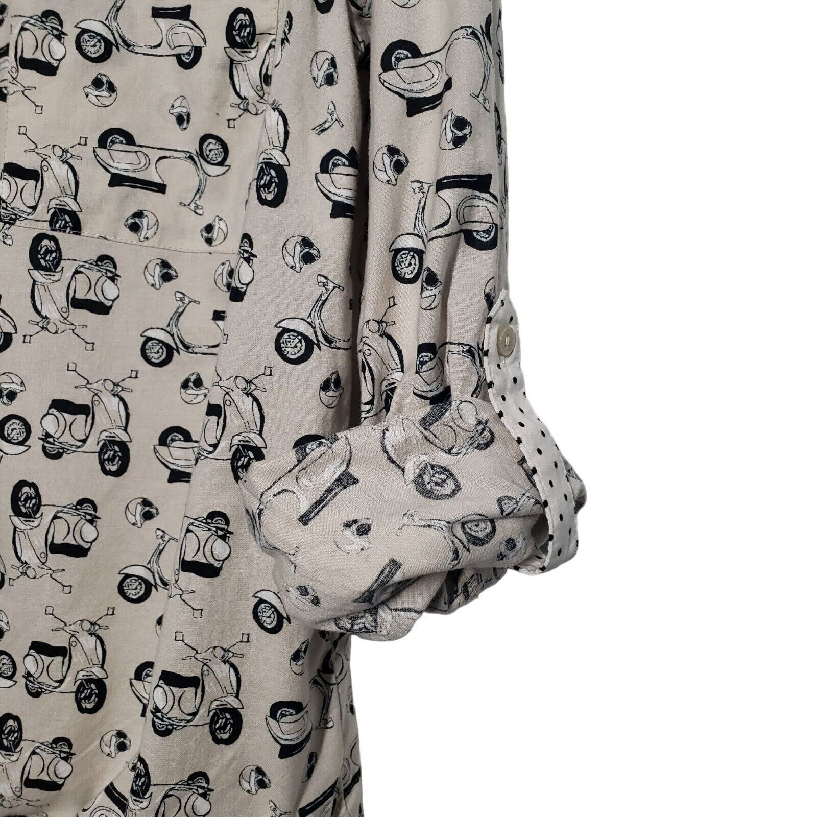 Style & Co Style & Co Moped Shirt Novelty Print Polka Dot Womens Size M Size M / US 6-8 / IT 42-44 - 2 Thumbnail
