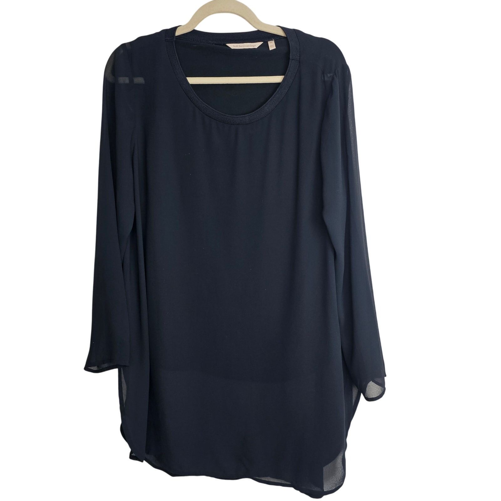 Soft Surroundings Soft Surroundings Womens Lagenlook Sheer Blouse Minimalist Size L / US 10 / IT 46 - 1 Thumbnail